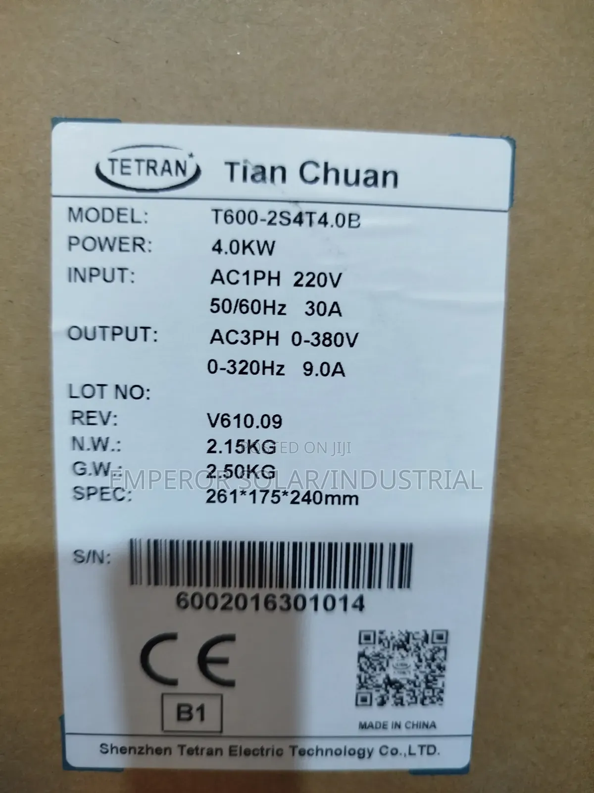 Frequency Inverter Drive. 4kw. 220v
