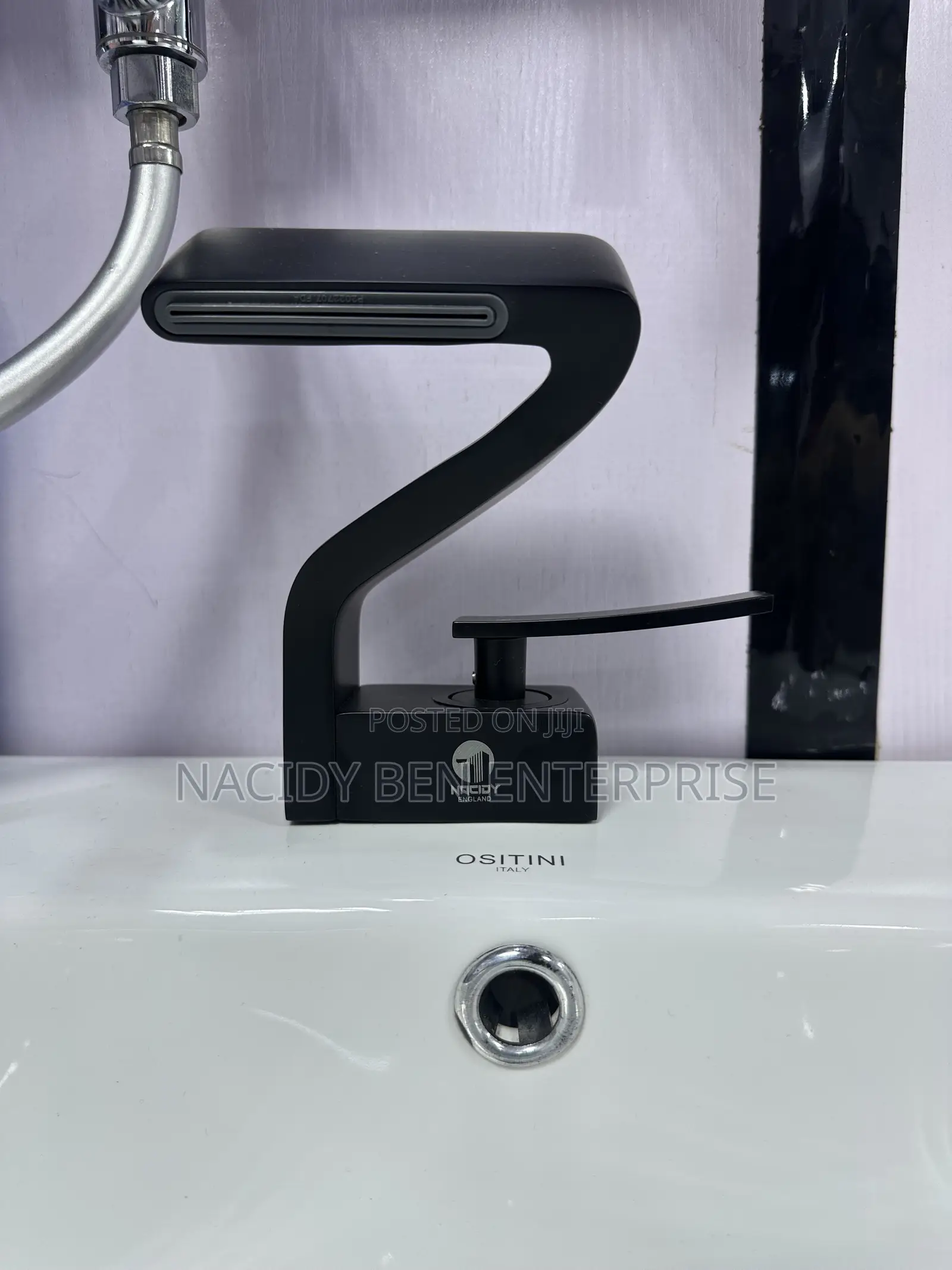 Black Basin Mixer Tap Z-Shape