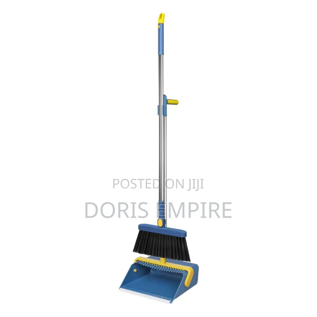 180° Foldable Long Broom and Dustpan Set.