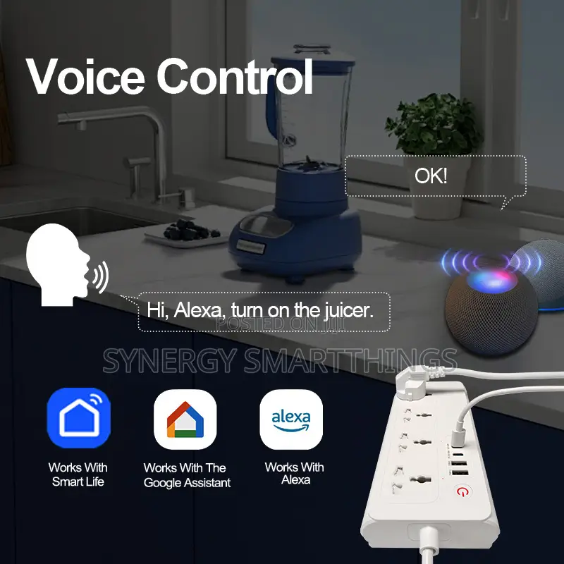 Tuya Wi-Fi Smart 4Port Extension With Type C USB Port