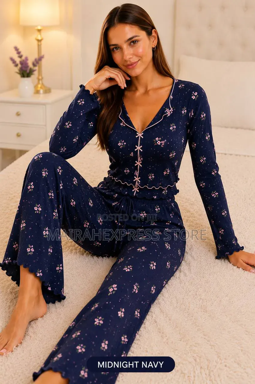 Bailey Luxe Petal Whisper Long Sleeve Top Palazzo Nightwear Set