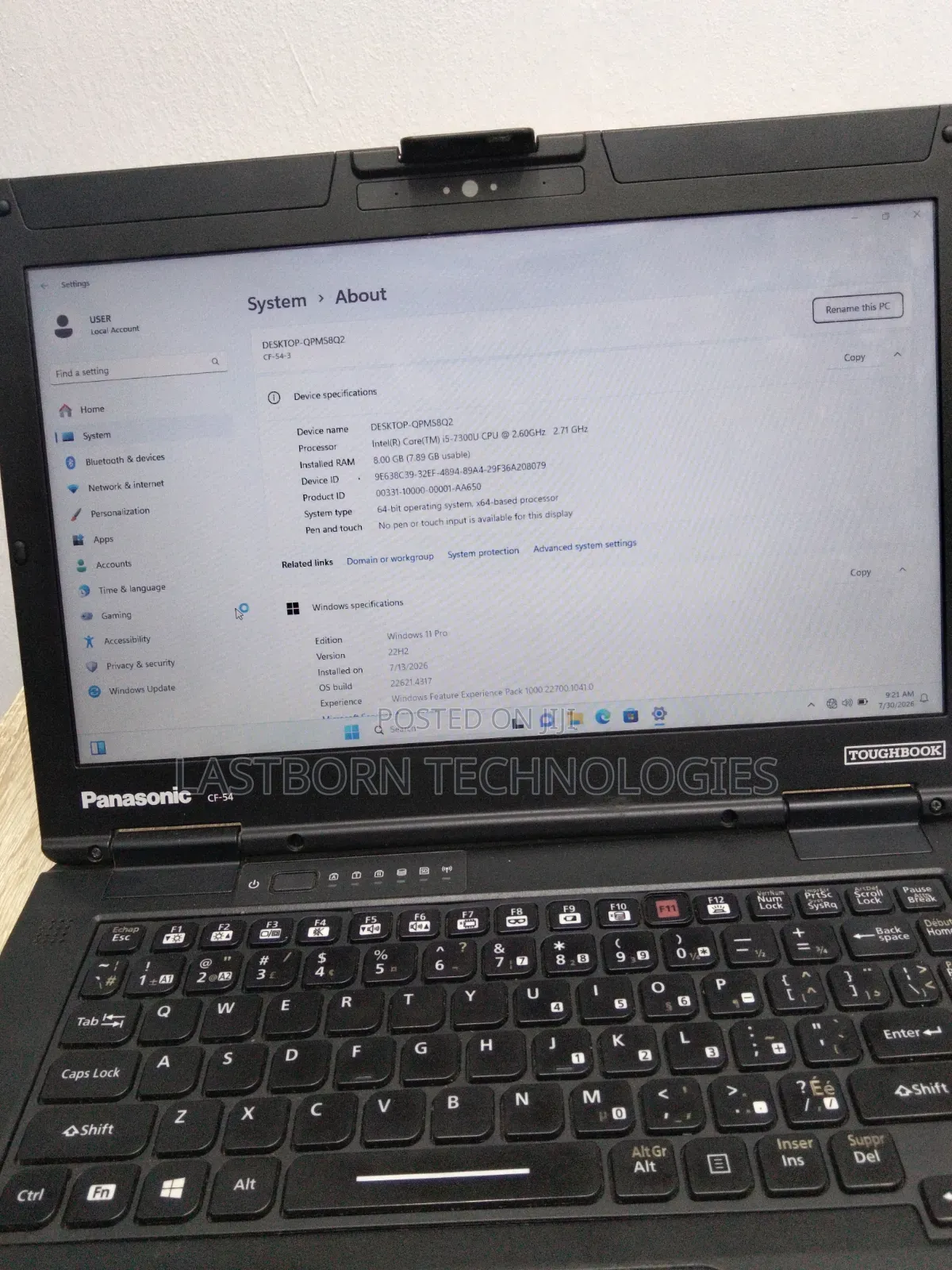 Laptop Panasonic Toughbook CF-54 8GB Intel Core i5 HDD 500GB