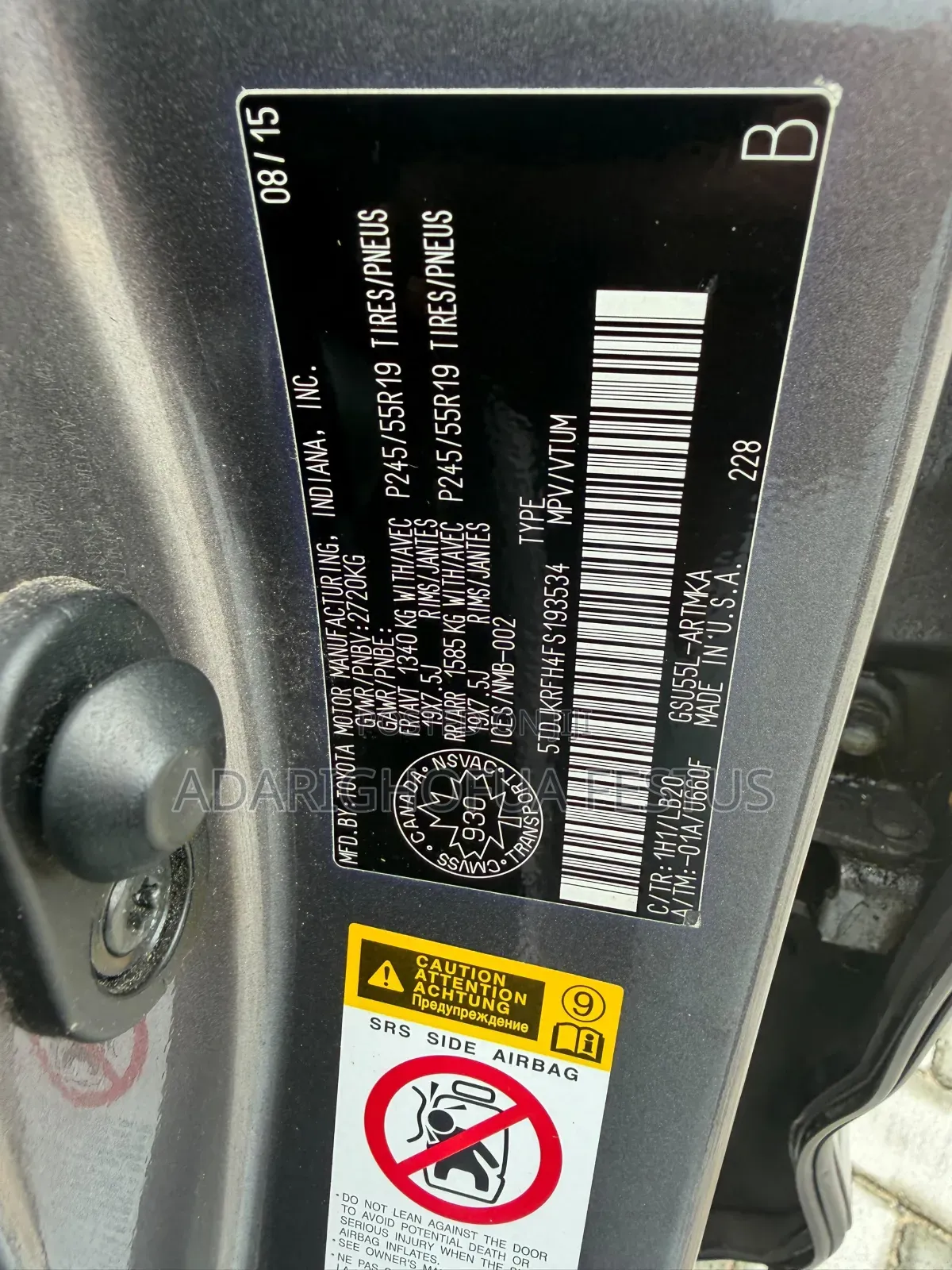 Toyota Highlander 2016 Gray