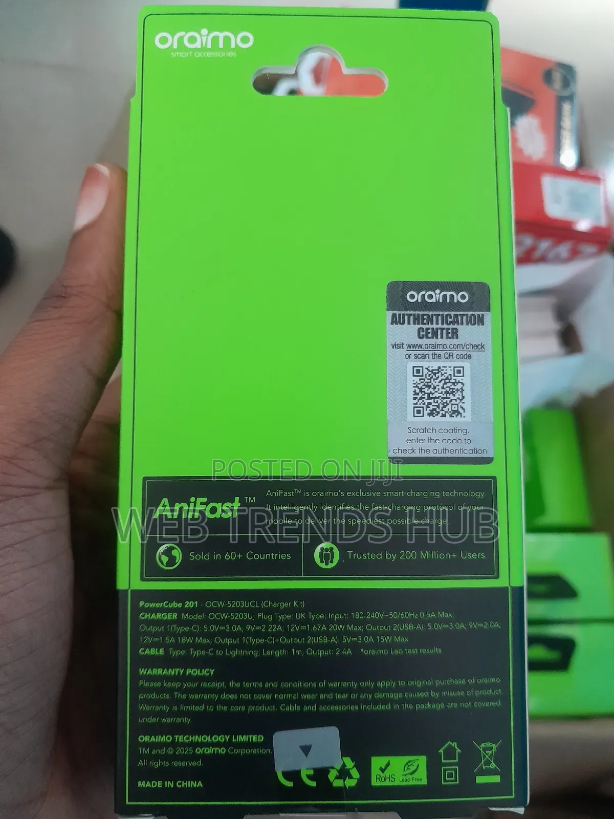 Oraimo 20W Charger PowerCube 201 (OCW-5203UCL)