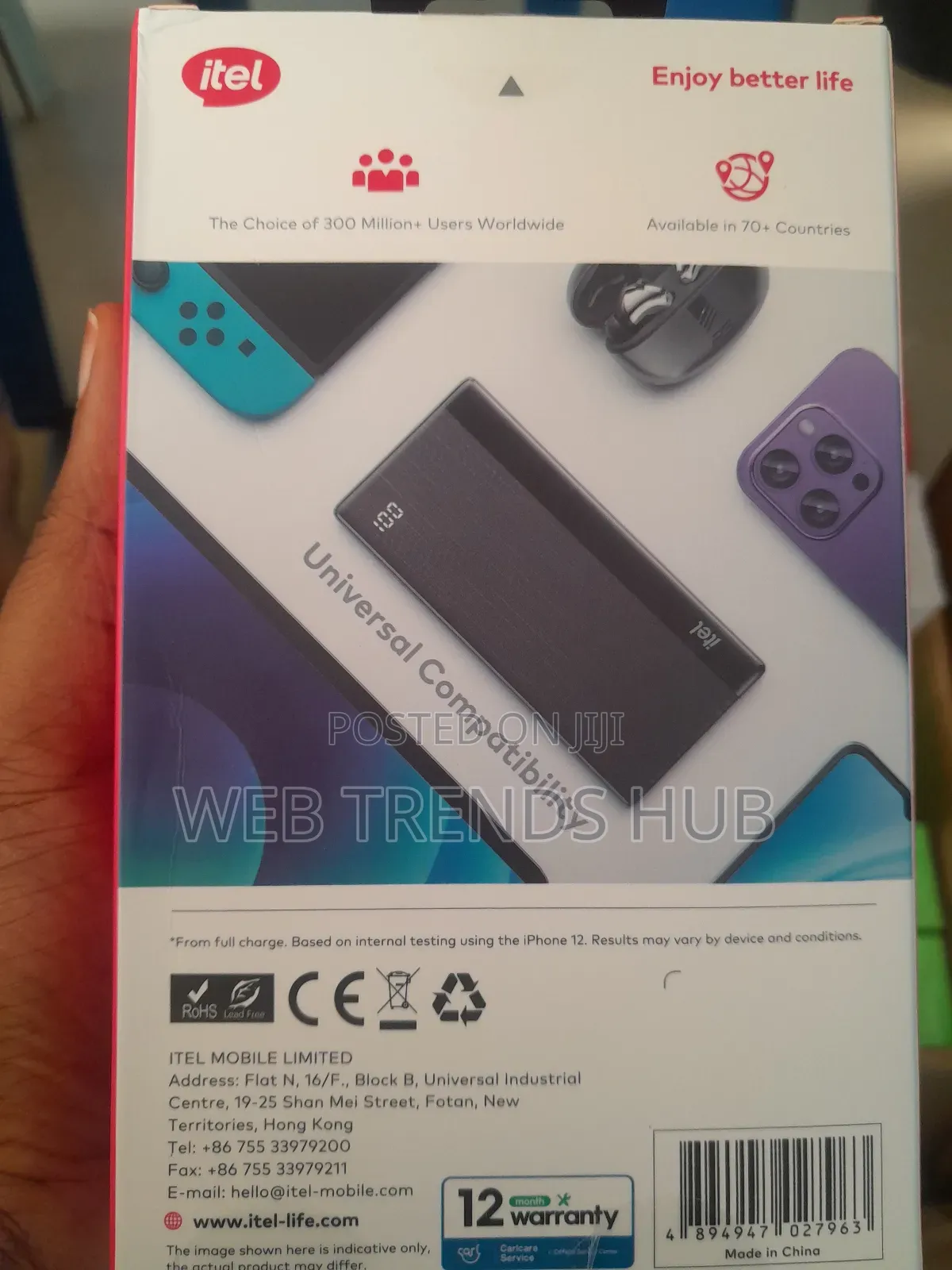 Brand New Itel Powerpulse 20,000mah Powerbank (A1160)- 12w Fast Charge