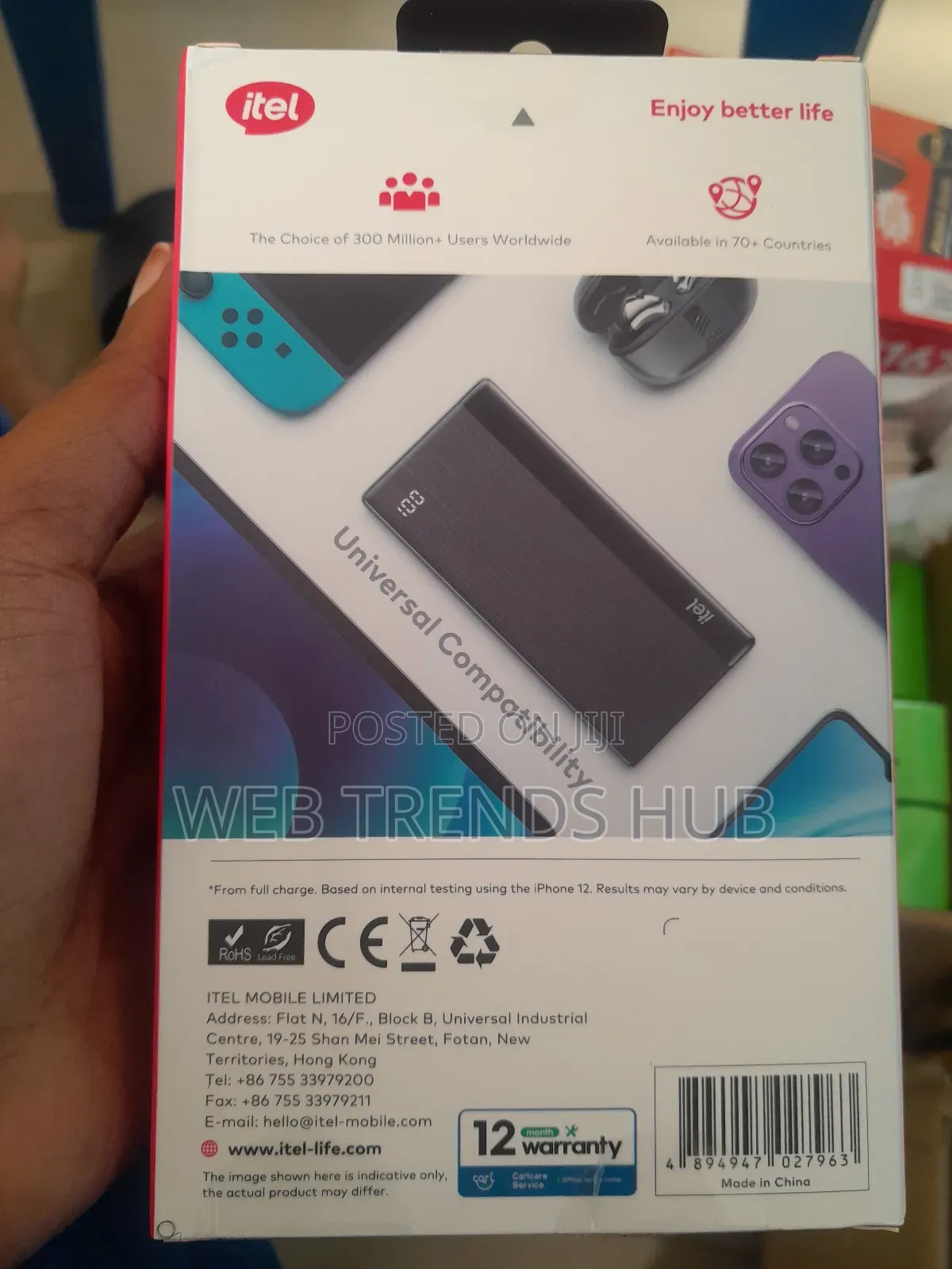 Itel Powerpulse 12W 20,000mAh Powerbank (A1160)