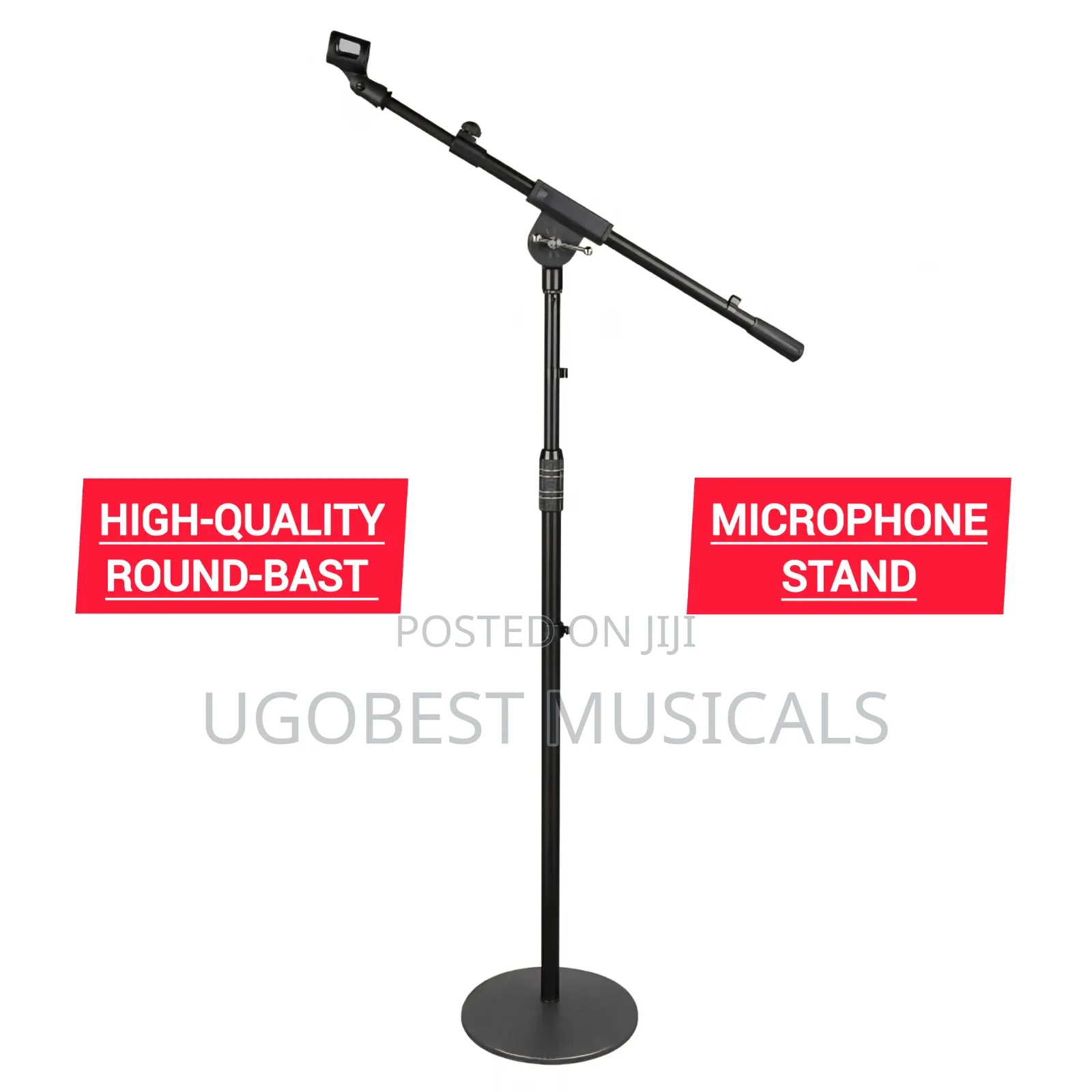 Professional Boom Microphone Stand With Heavy-Duty Round Base