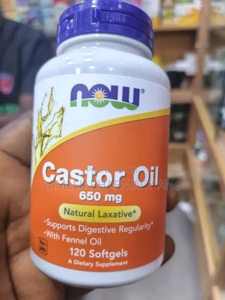 Now Foods Castor Oil With Fennel Oil- Natural Laxative -120softgel