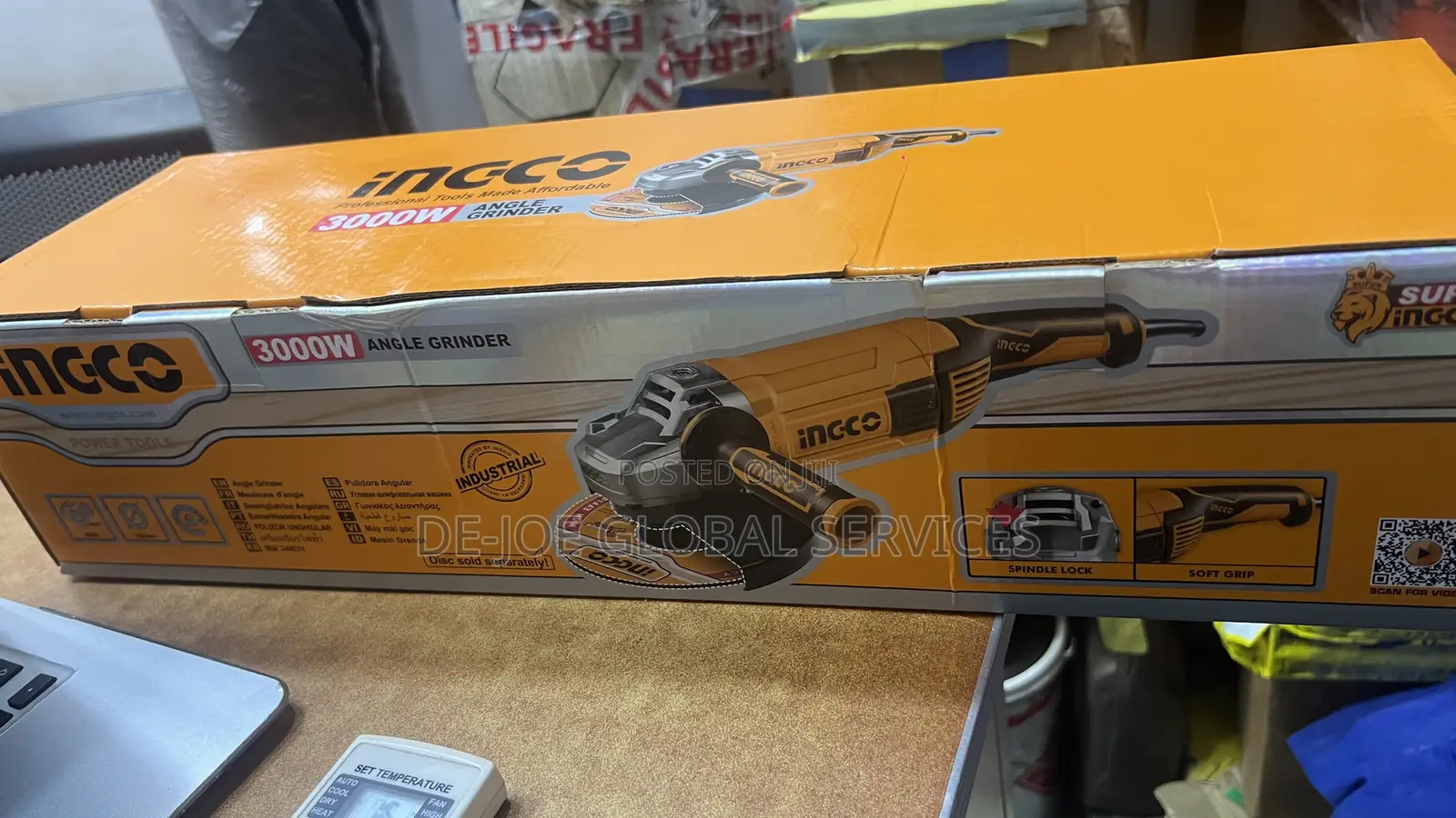 INGCO 3000W Angle Grinder 9 Inch Industrial Heavy Duty Spindle Lock