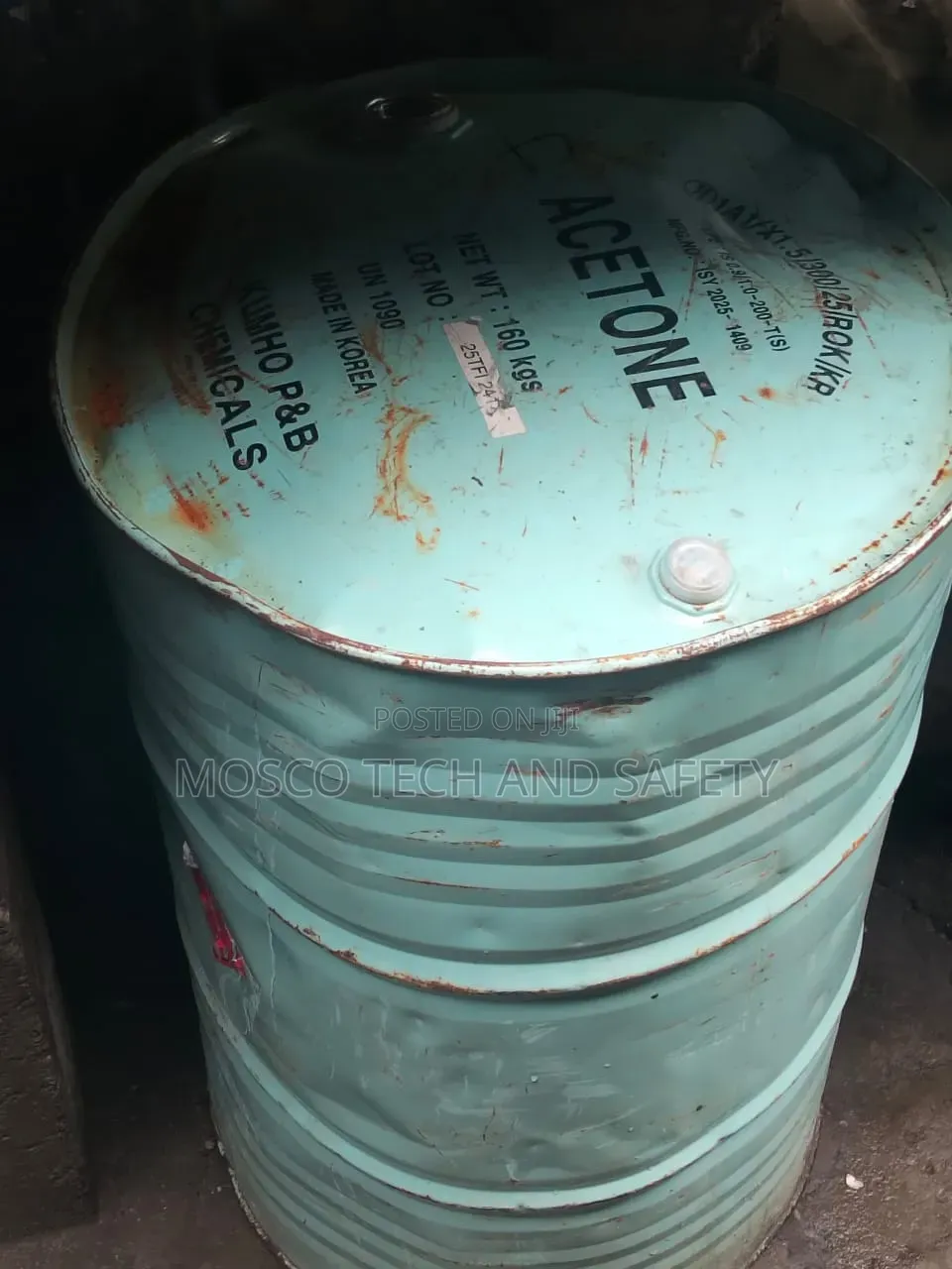 160kg Industrial Acetone Drum – Kumho P B Chemicals (Korea)