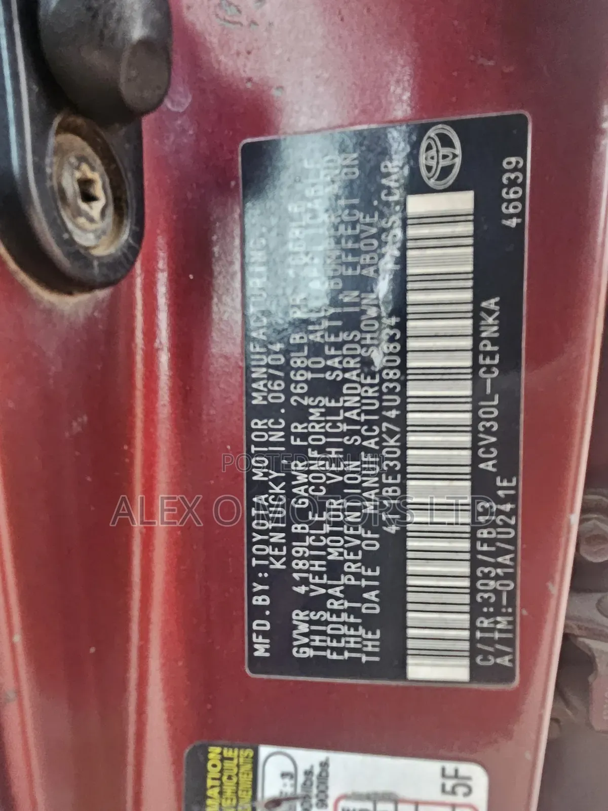 Toyota Camry 2005 Red