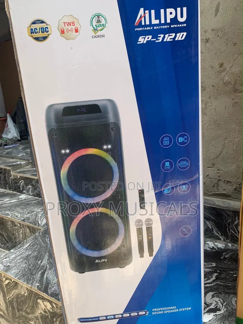 Ailipu Double 12inches Rechargeable Public Address(PA) System With LED
