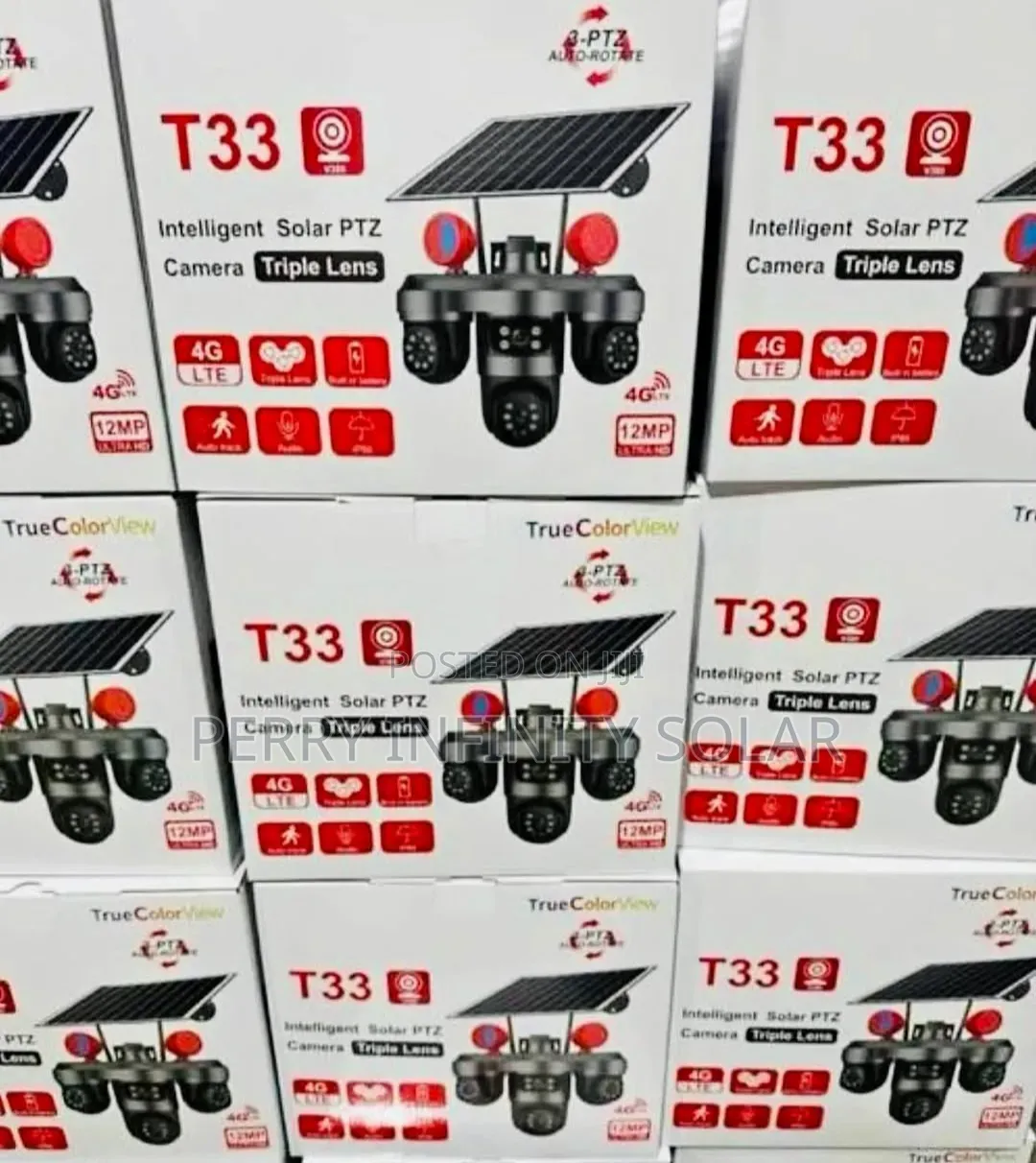4G Solar Triple Lens PTZ CCTV Camera – 9MP | 360° Rotation | Brand New