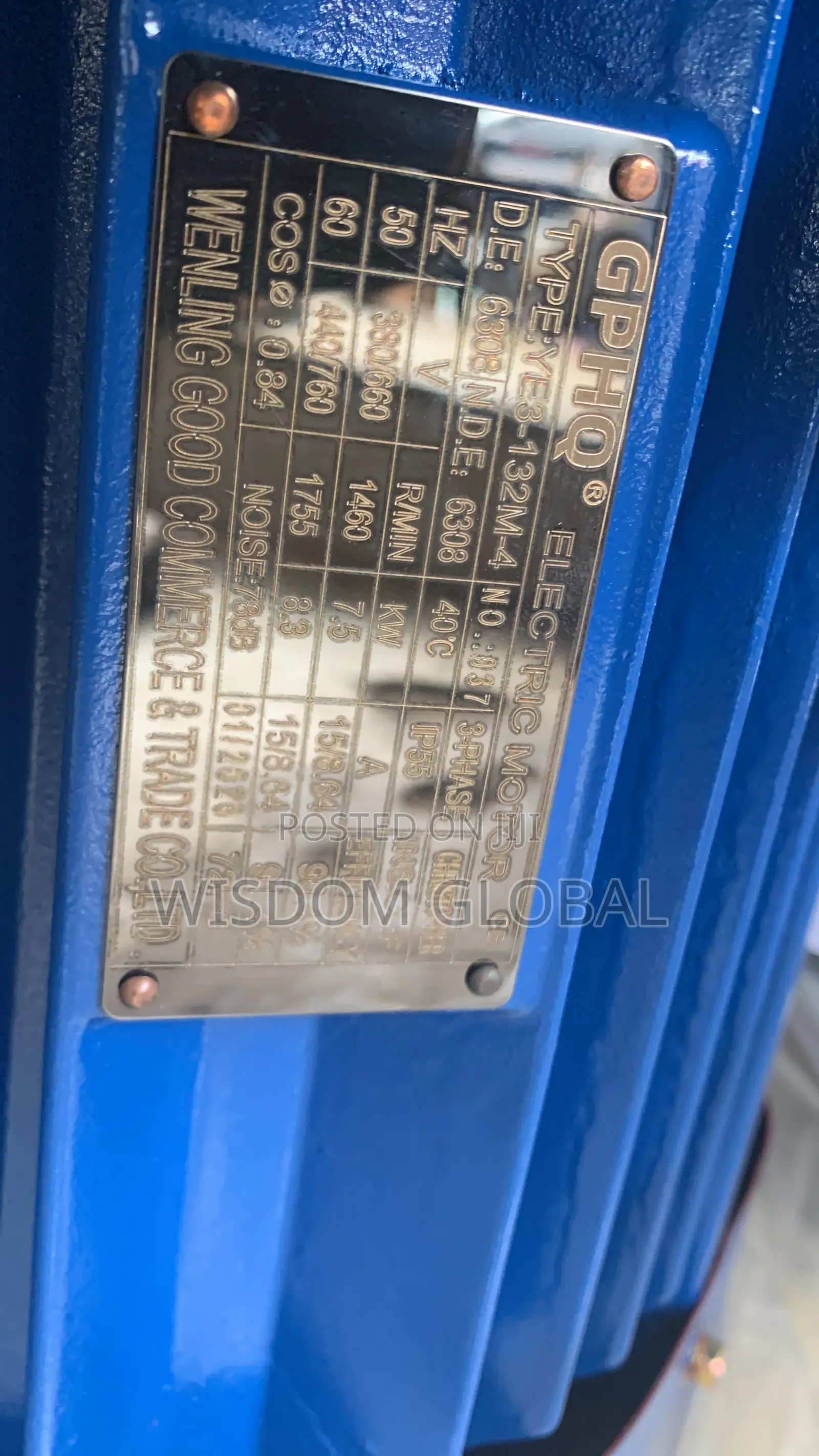 Original Electric Motor 10hp RPM 1755