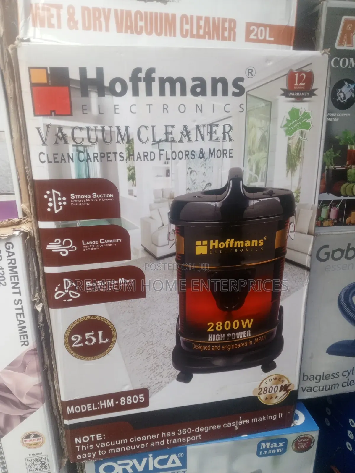 Hoffmans 25L Wet Dry Vacuum Cleaner HM-8805 - 2800W Powerful Suction