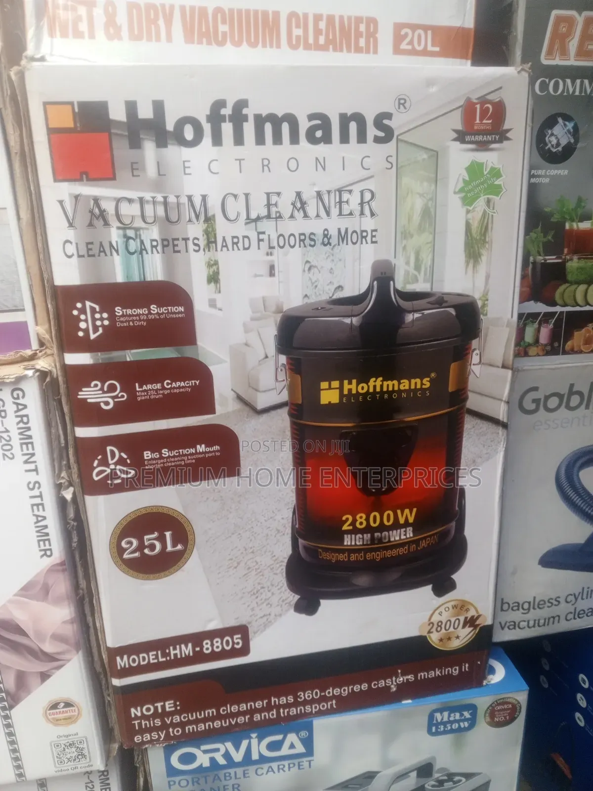 Hoffmans 25L Wet Dry Vacuum Cleaner HM-8805 - 2800W Powerful Suction