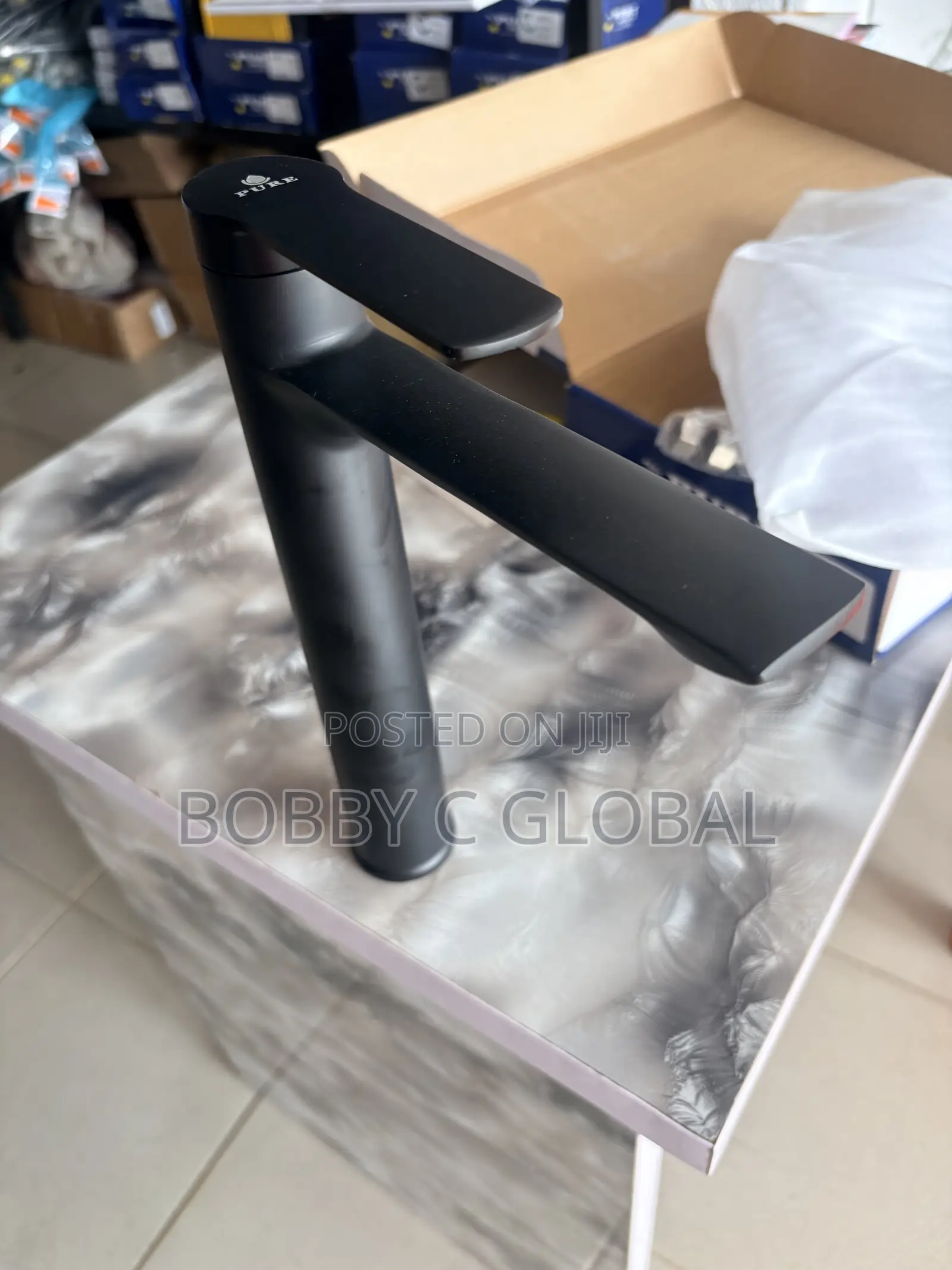 Black Long Basin Mixer