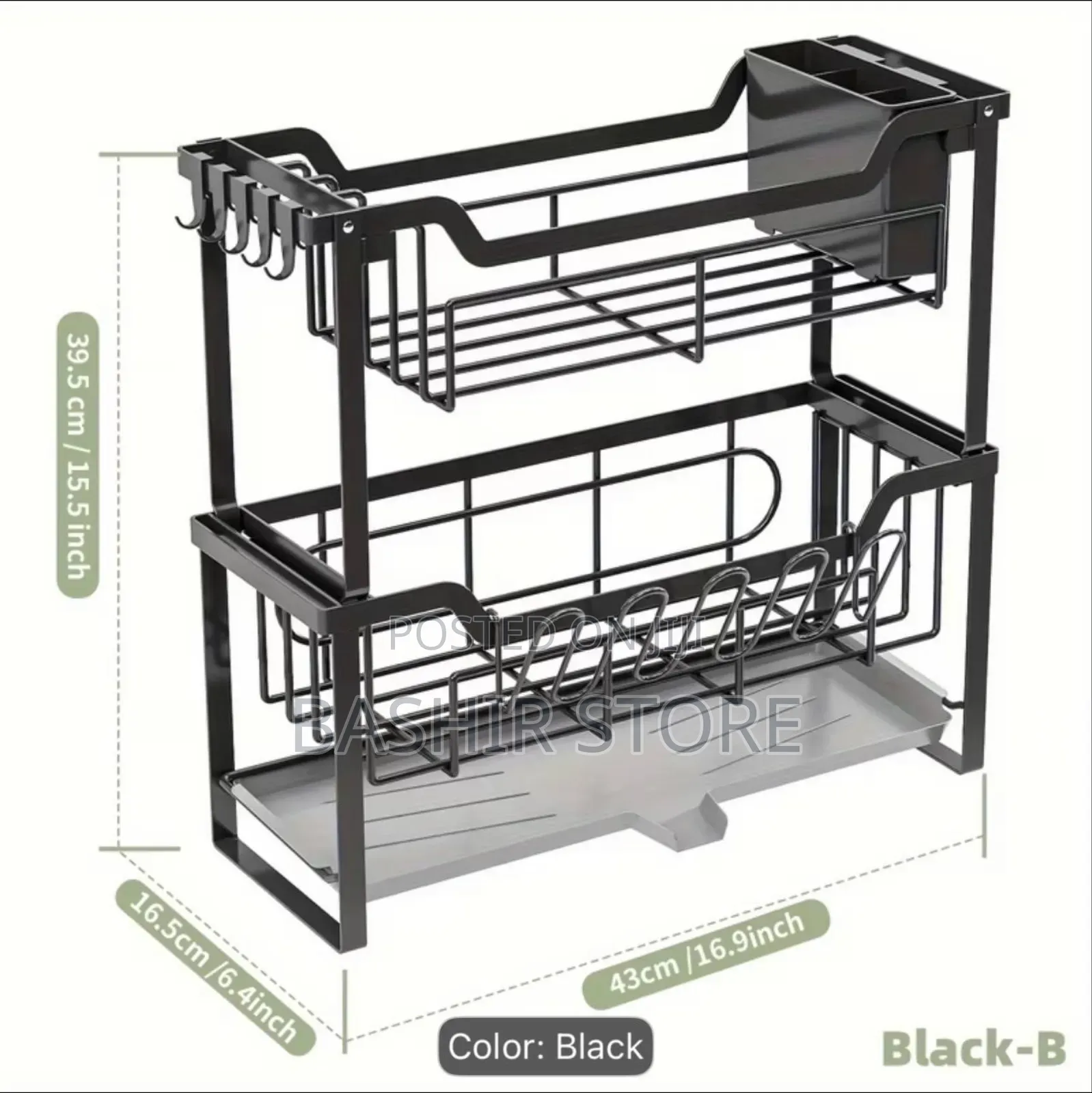 2-Tier Metal Dish Drying Rack