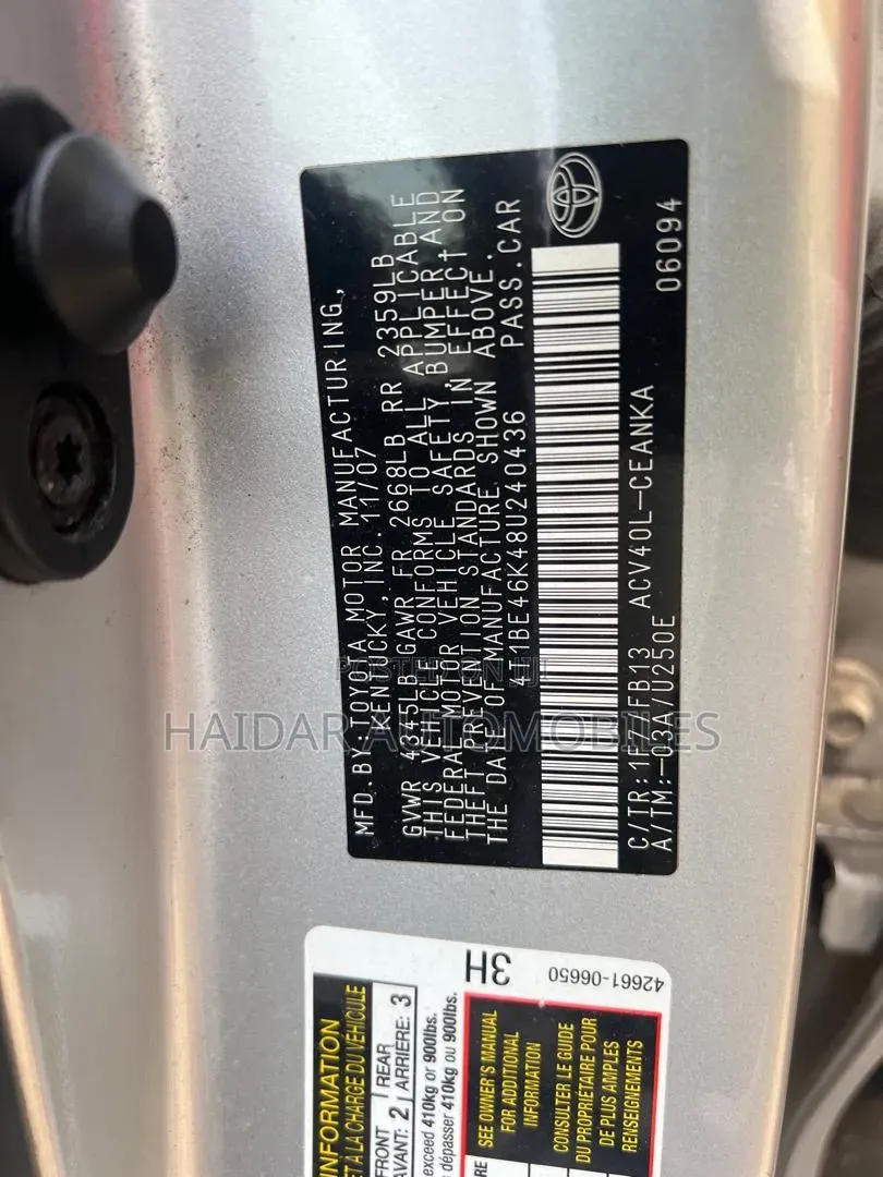 Toyota Camry 2008 Silver
