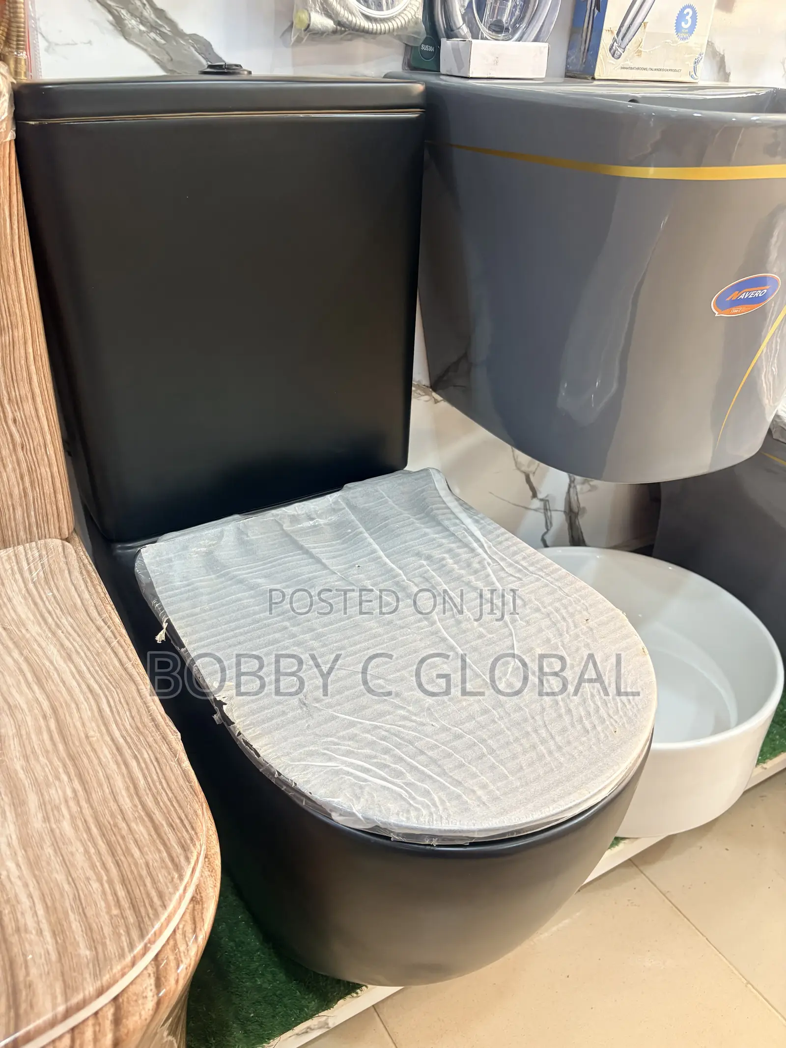 Matte Black One-Piece Water Closet (WC)