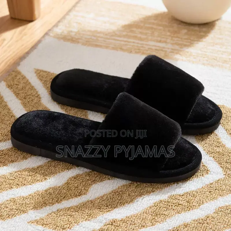Cozy Open-Toe Velvet House Slippers