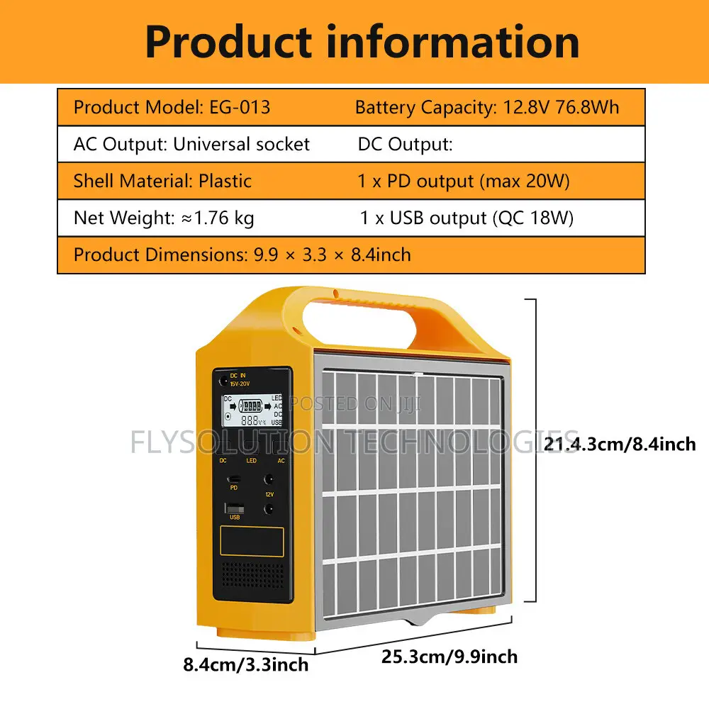 100W Portable Power Station Solar Generator 24000mAh Laptop Power Bank