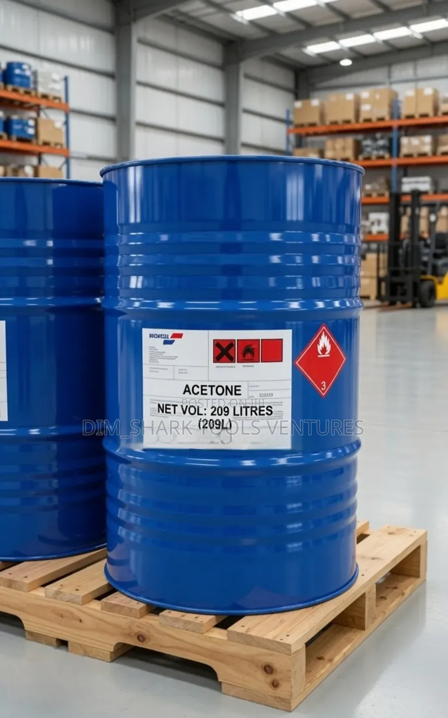209-Liter Drum of Acetone,a Colorless Flammable Industrial Solvent