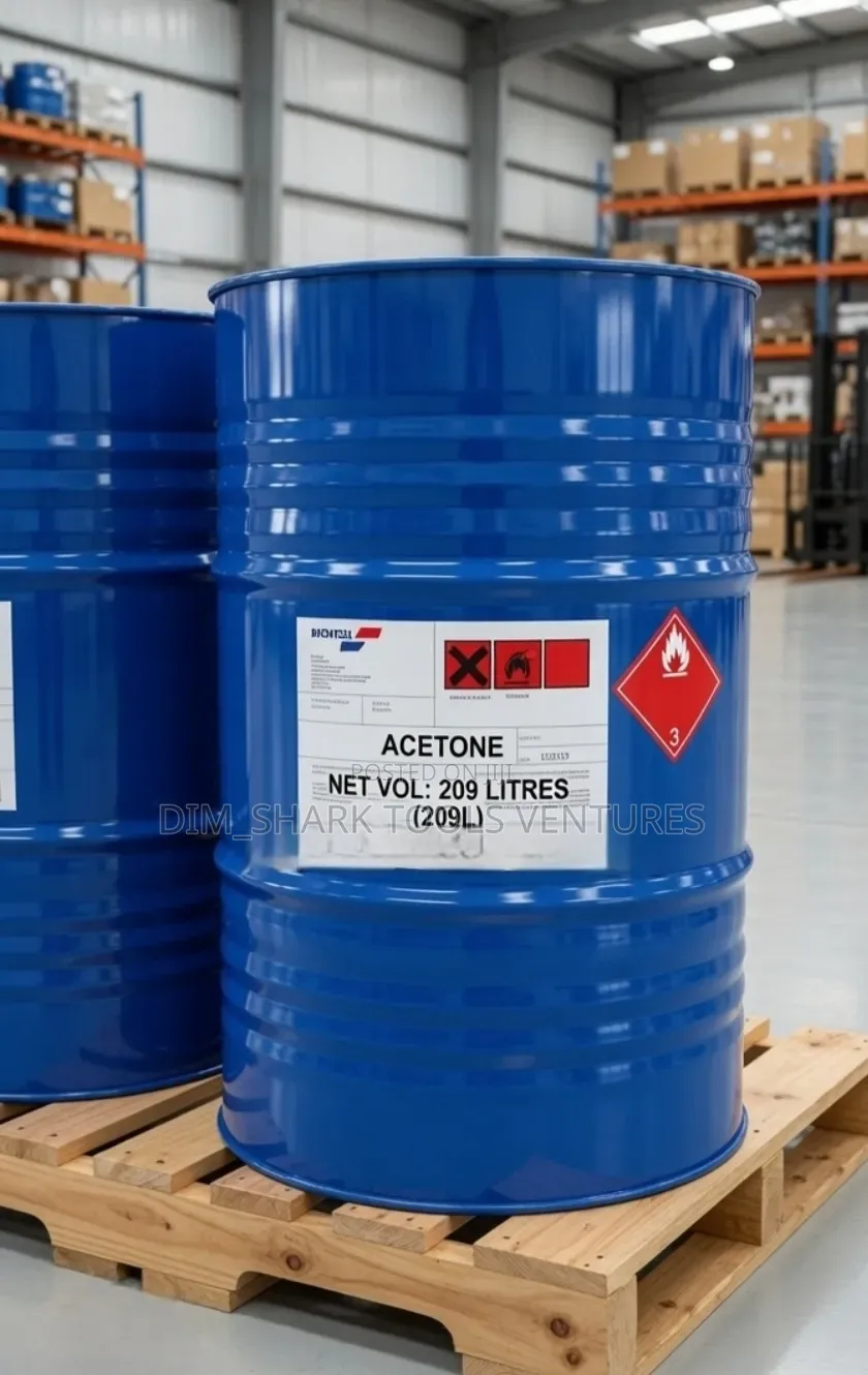 209-Liter Drum of Acetone,a Colorless Flammable Industrial Solvent