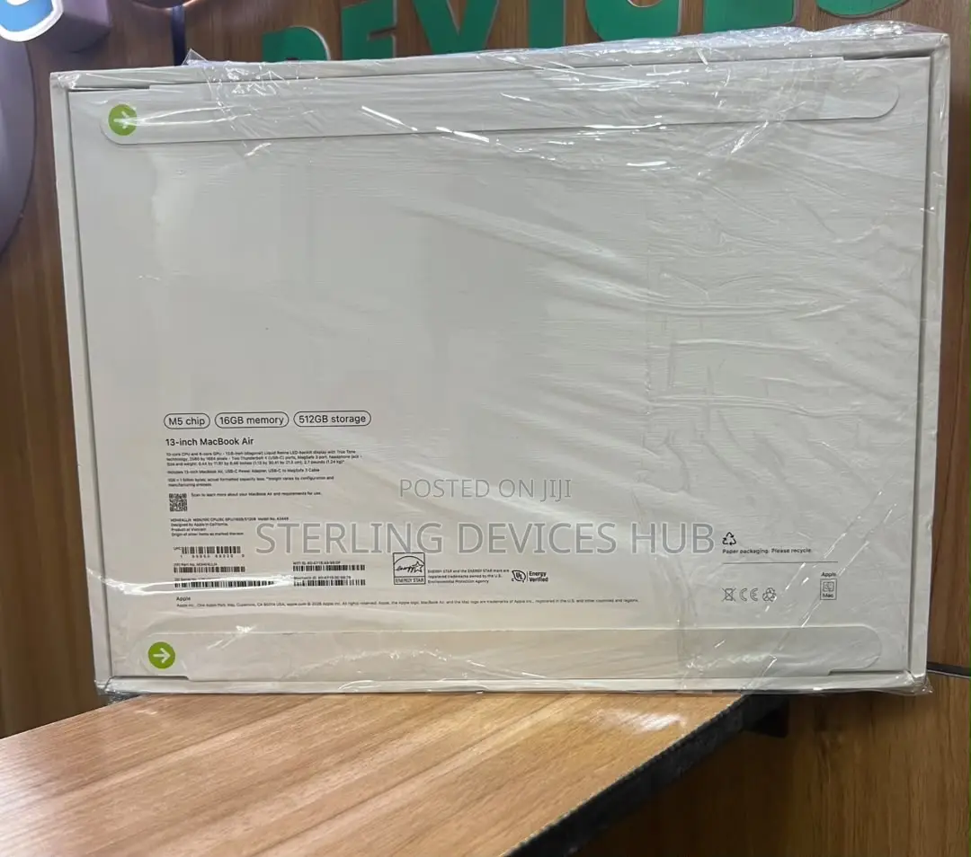 New Laptop Apple MacBook Air 2026 M5 16GB Apple M5 SSD 512GB