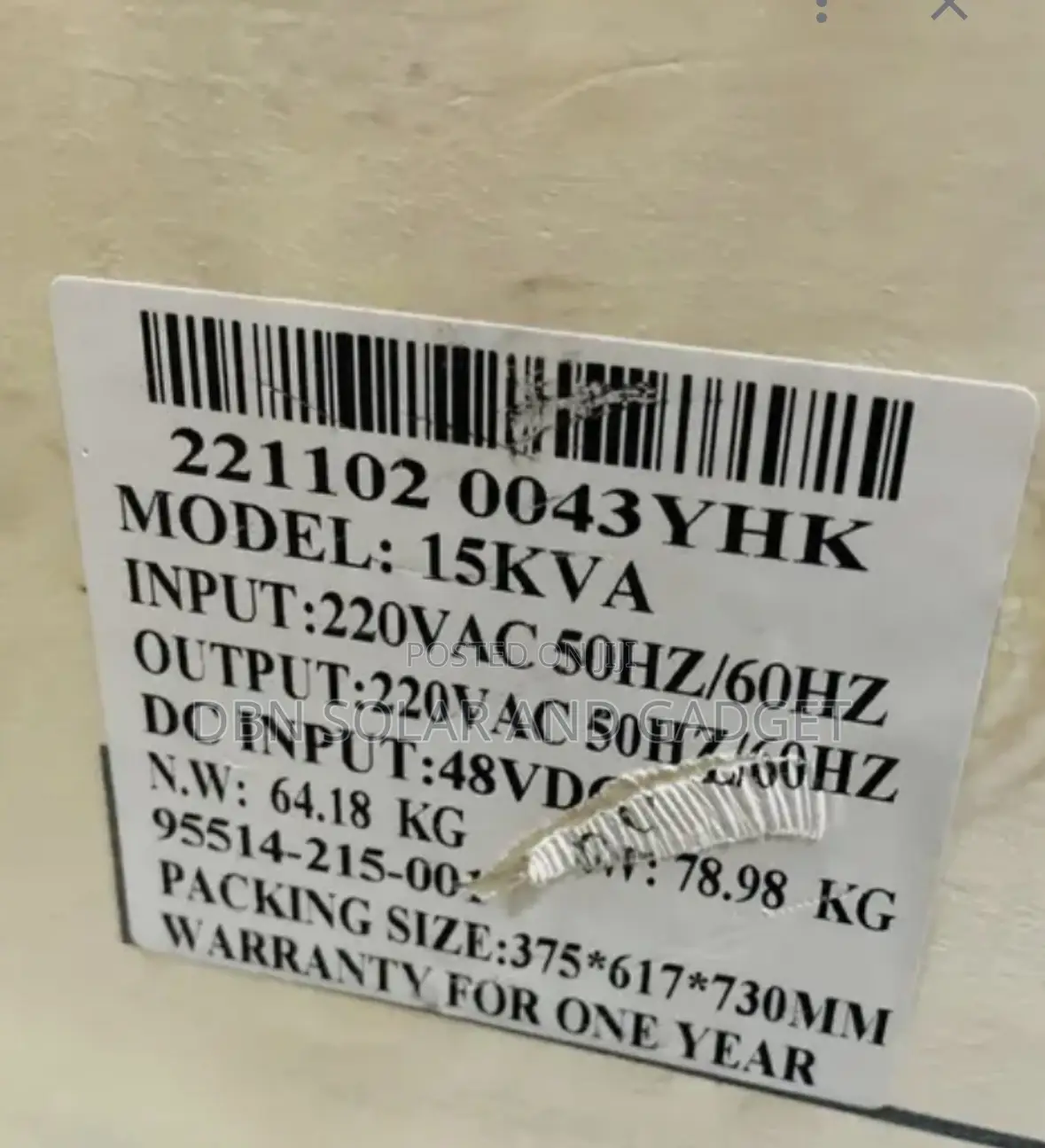 15kva 48v Yohako Solar Inverter Non Hybrid Very Good Quality