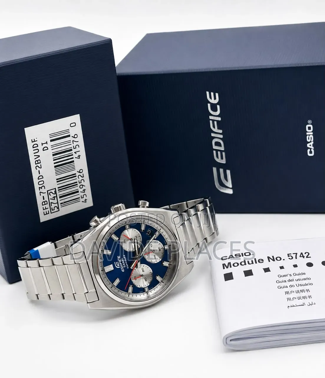 Casio Edifice Efb730d-2bvudf Panda Dia, Waterproof Unisex Wristwatch