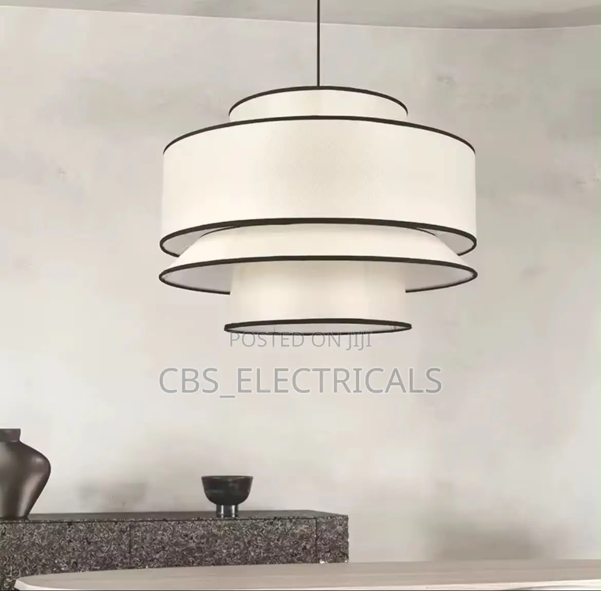 Japanese Fabric Drum Pendant Light