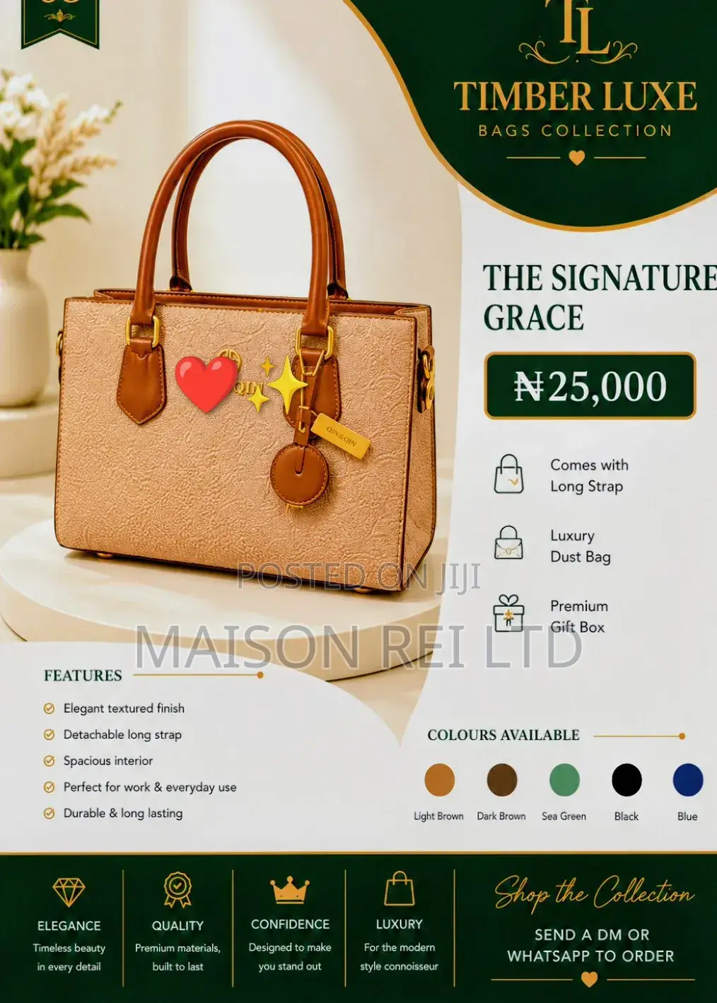 Luxury Ladies Handbag | Premium Office Tote, Spacious Designer Bag