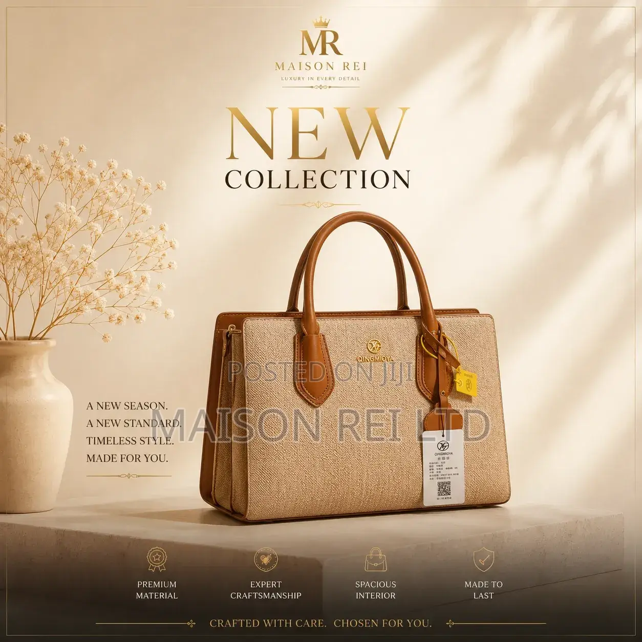 Luxury Ladies Handbag | Premium Office Tote, Spacious Designer Bag