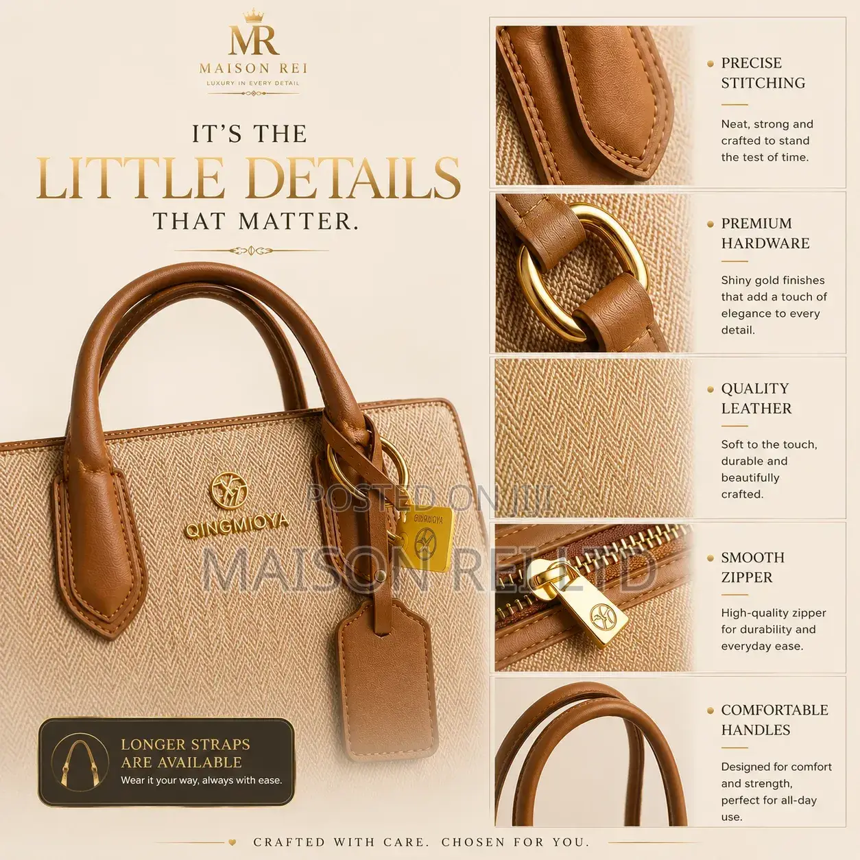 Luxury Ladies Handbag | Premium Office Tote, Spacious Designer Bag