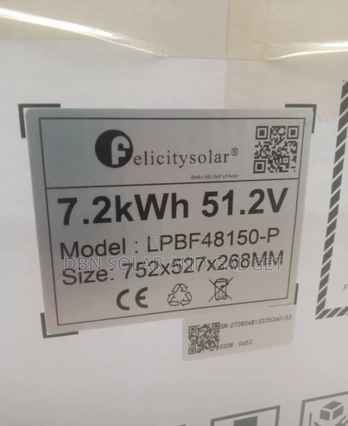 7.2kwh 51.2v Felicity Solar Lithium Ion Battery Very Good Quality