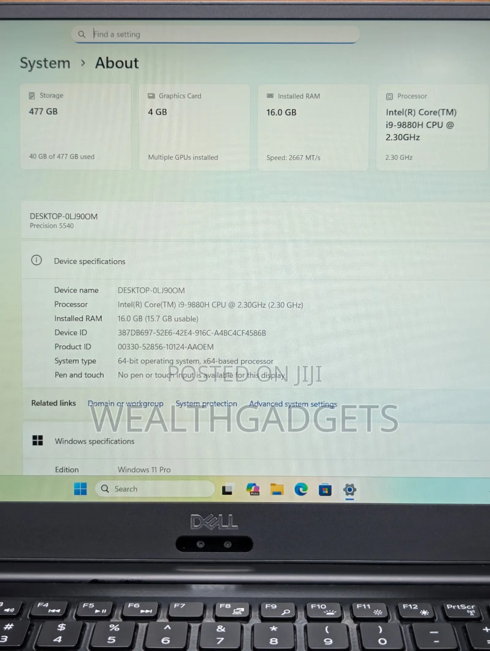 Laptop Dell Precision 5540 16GB Intel Core i9 SSD 512GB