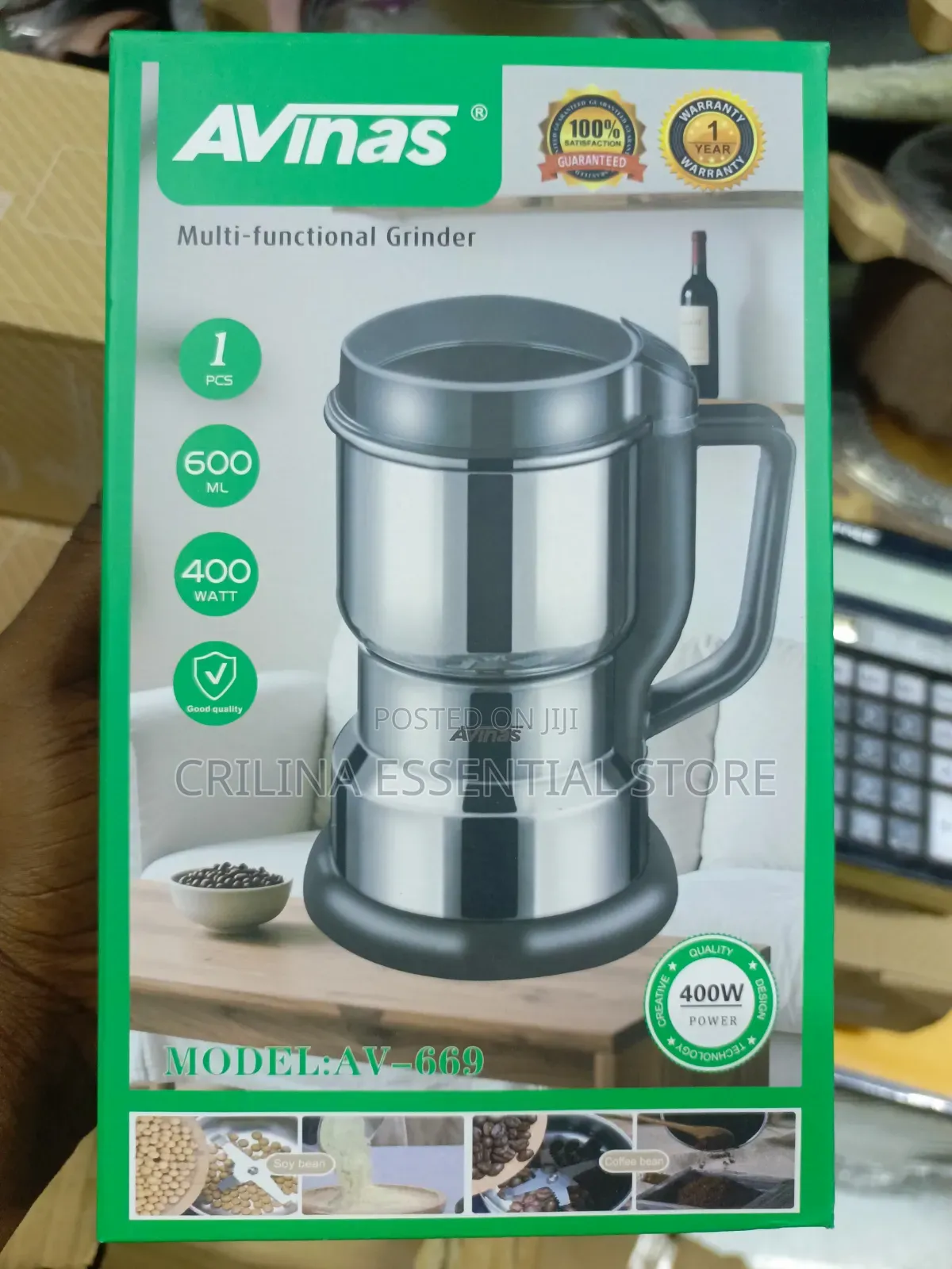 Avinas Electric Powder Grinding Machine for Spices, Grains, and Beans