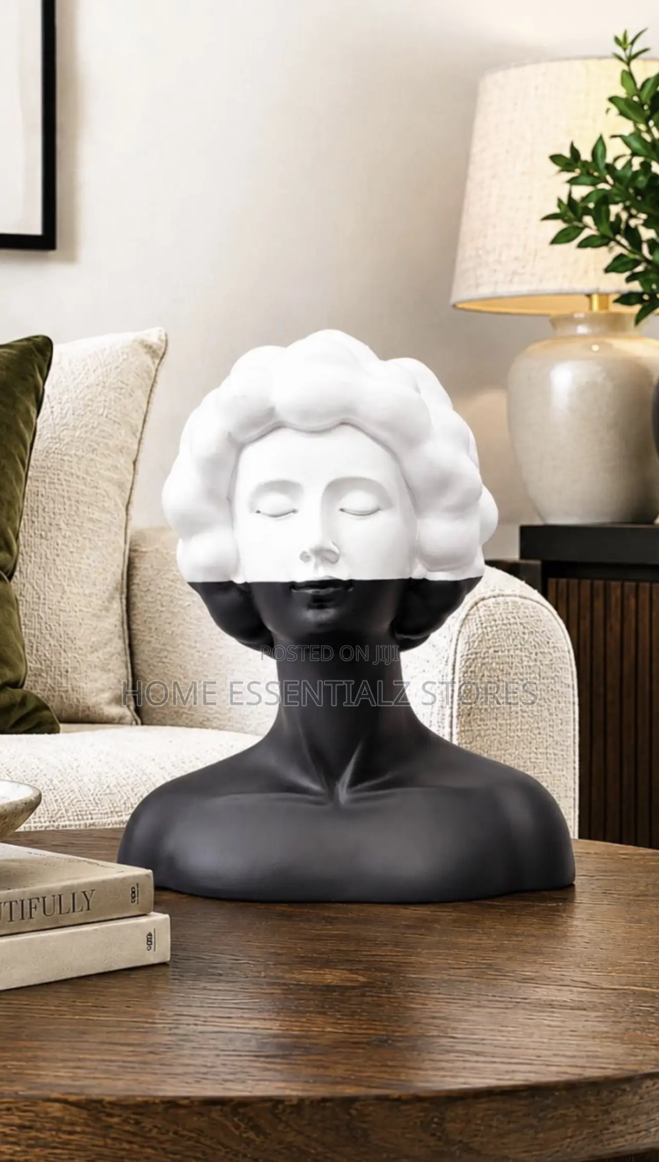 Columbus Afro Queen Bust Statue - Modern Decorative Resin Sculpture