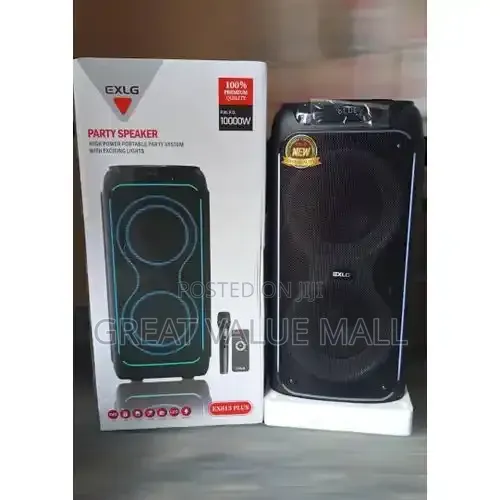 EXLG 10000W Deep Bass Sound Rechargeable Party Box Speaker With Mic