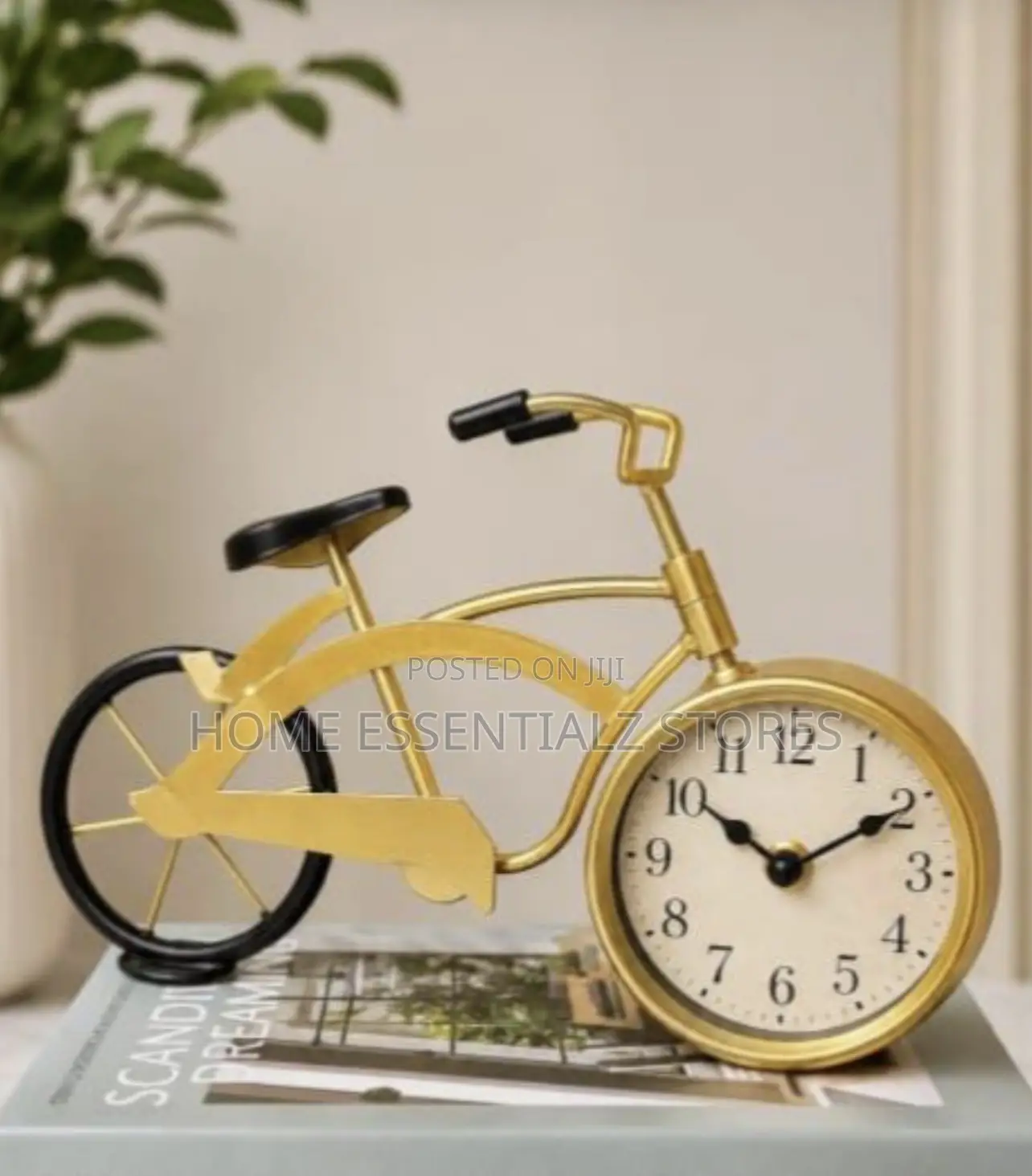 Gift Vintage Bicycle Table Clock- Decorative Metal Bike Ornament Clock
