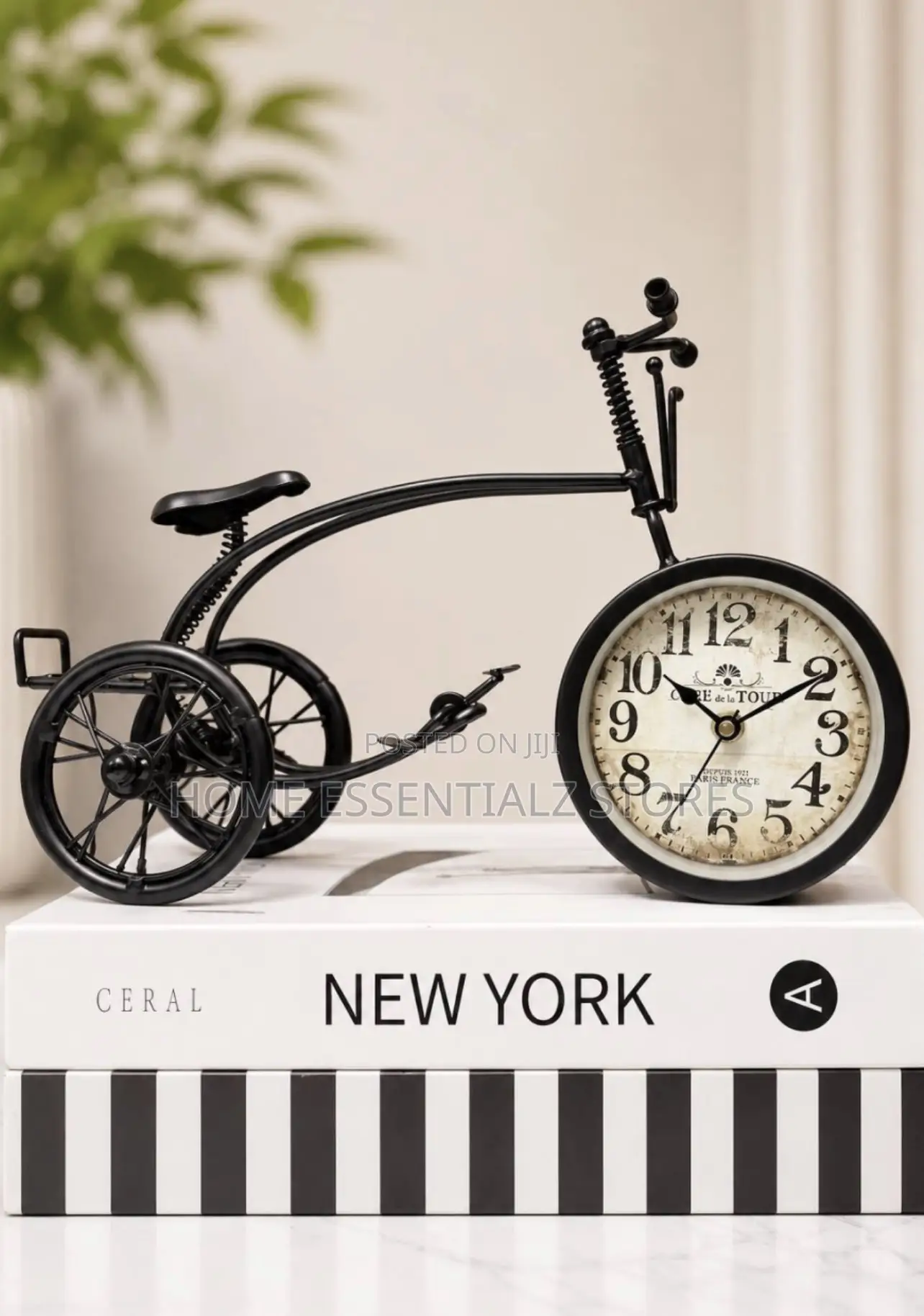 Gift Vintage Bicycle Table Clock- Decorative Metal Bike Ornament Clock