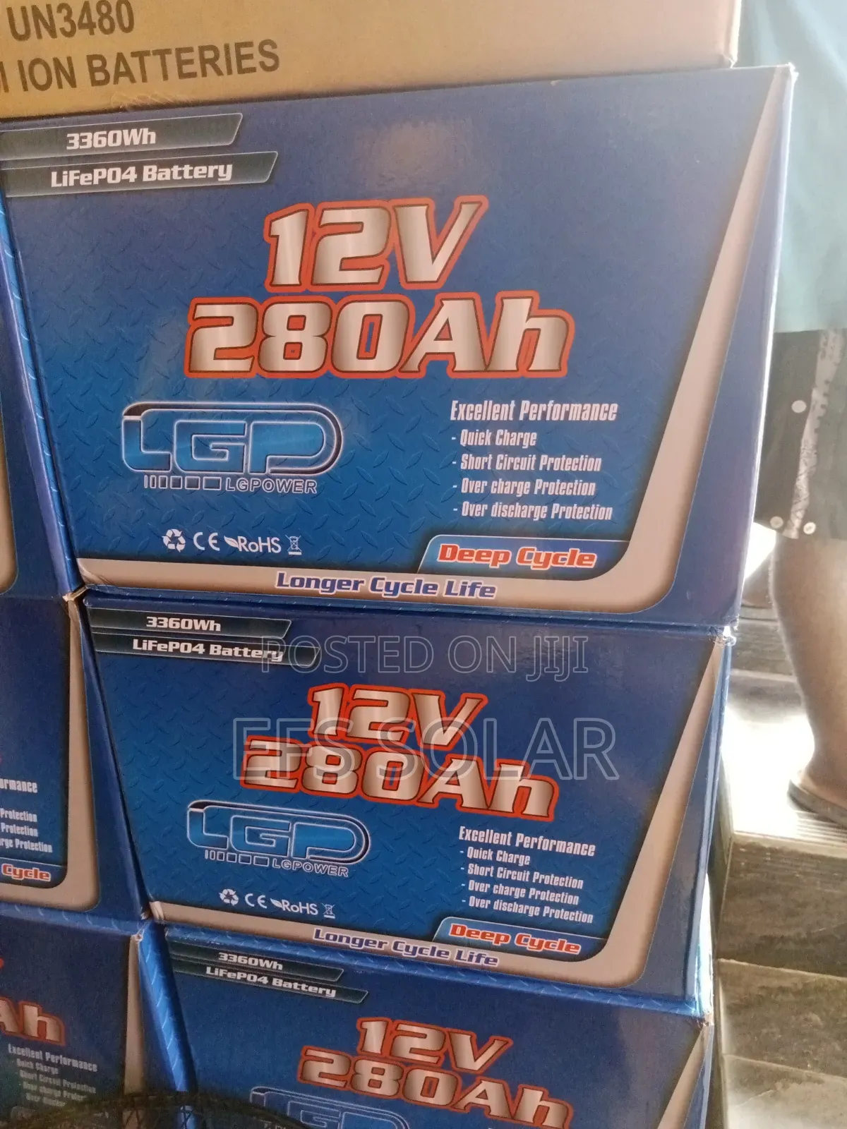 LG Power12V 280Ah LiFePO4LithiumBattery 3360Wh DeepCycle Solar Battery