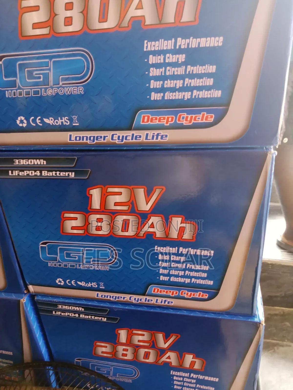 LG Power12V 280Ah LiFePO4LithiumBattery 3360Wh DeepCycle Solar Battery