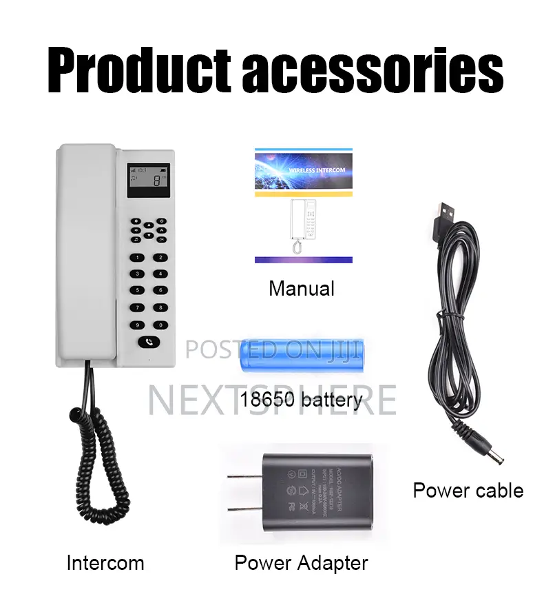 Wireless Intercom With LCD Display for Officess, Hotels, Homes, Etc.