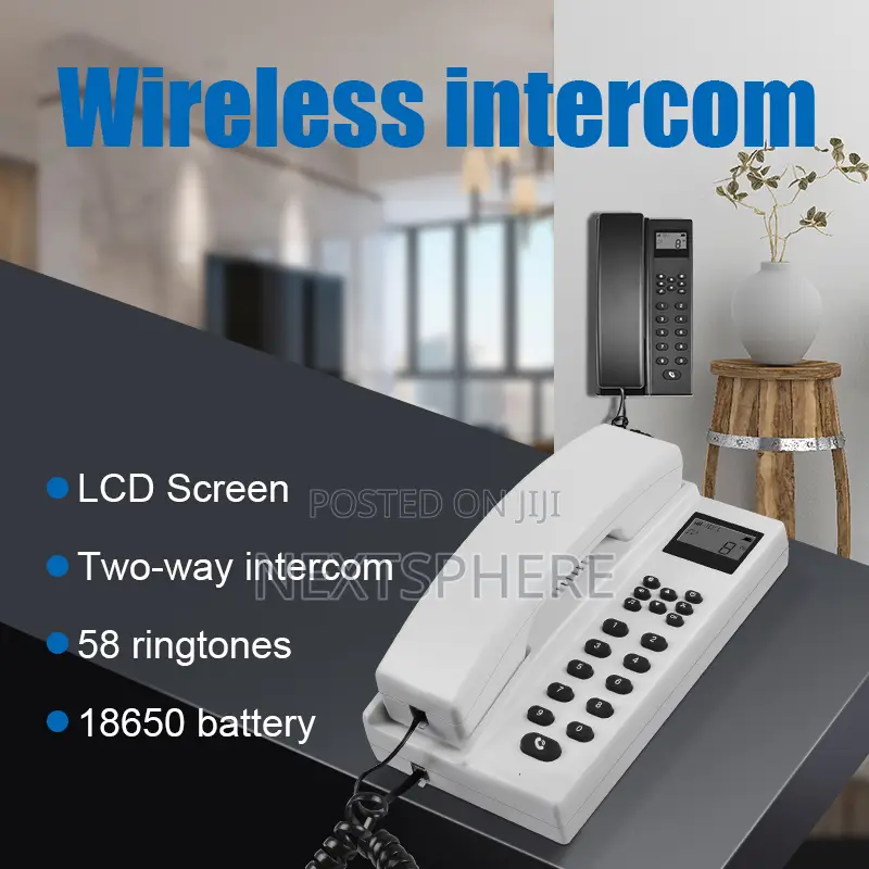 Wireless Intercom With LCD Display for Officess, Hotels, Homes, Etc.