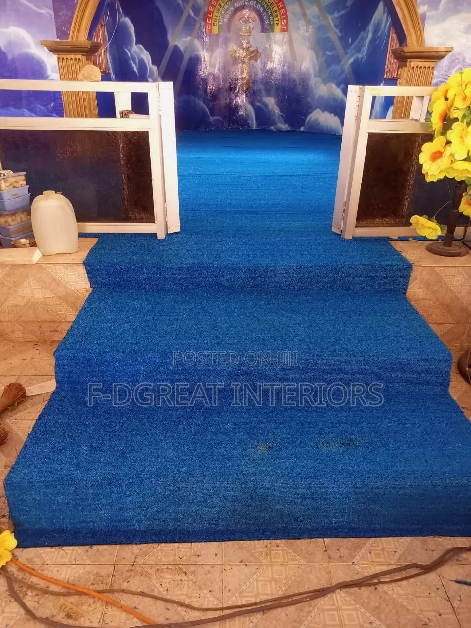 Blue Synthetic Carpet Grass Turkish Standard