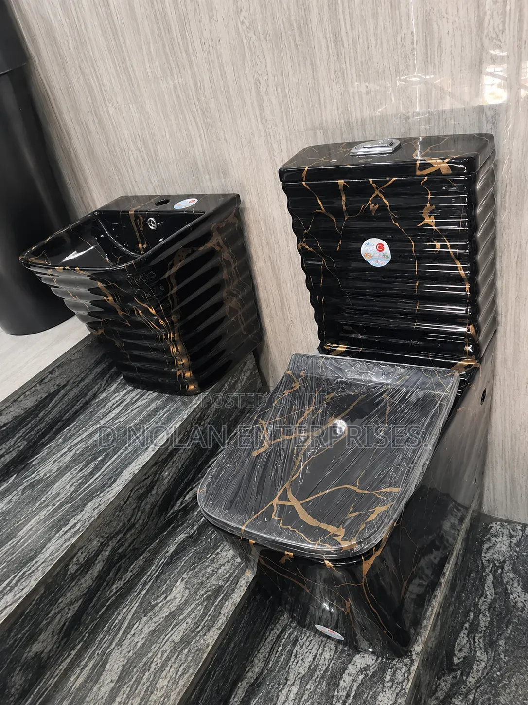 Square Black Water Closet