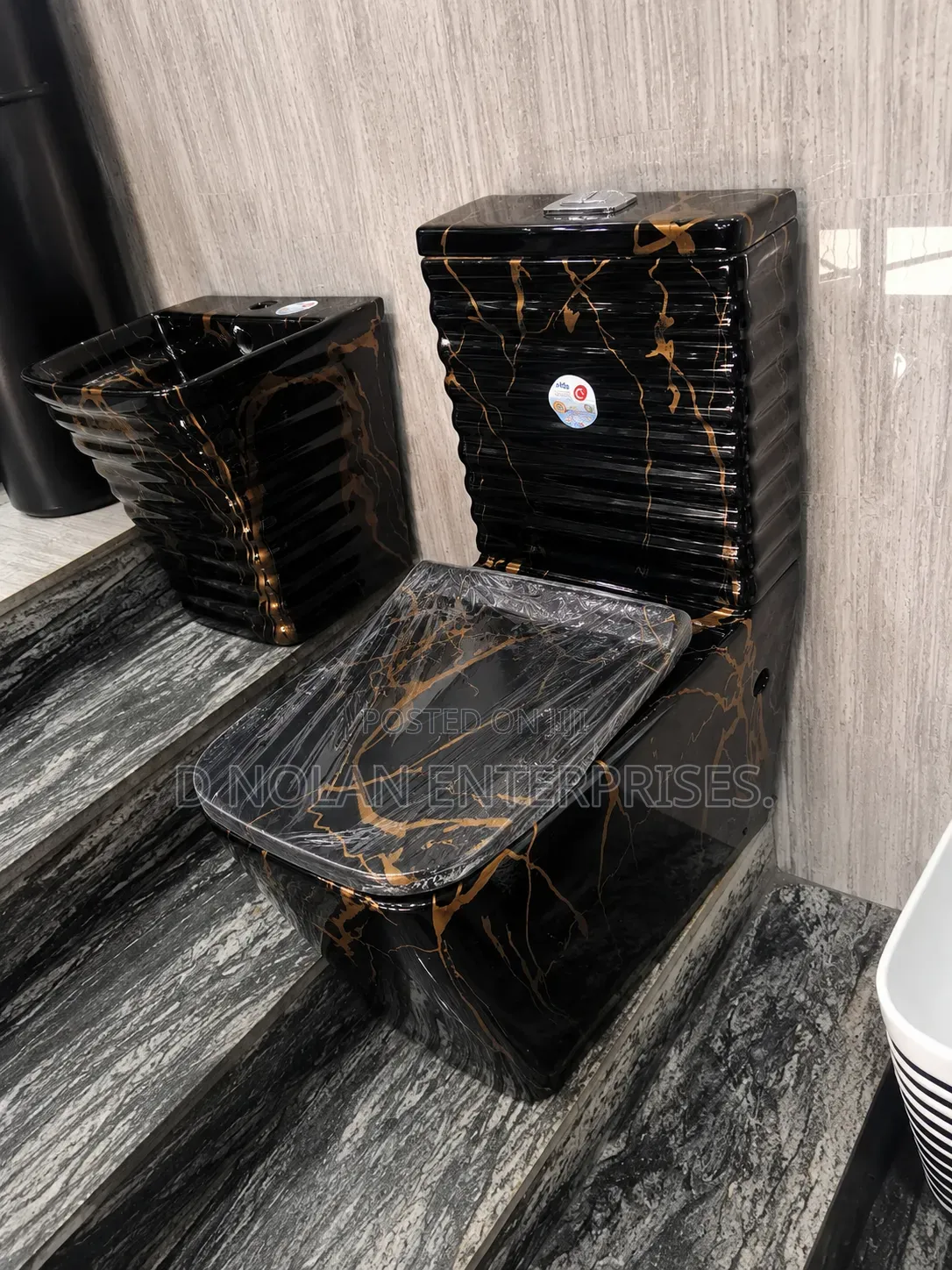 Square Black Water Closet