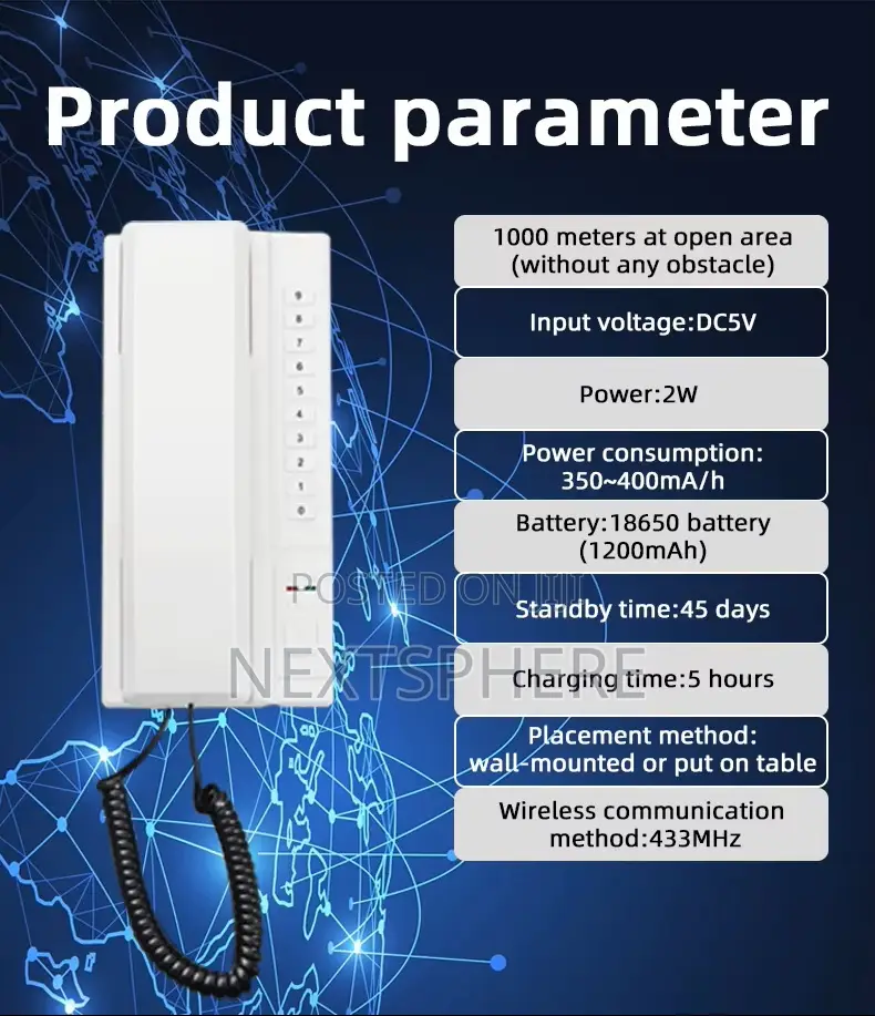 Wireless Intercom for Hotels, Offices and Homes